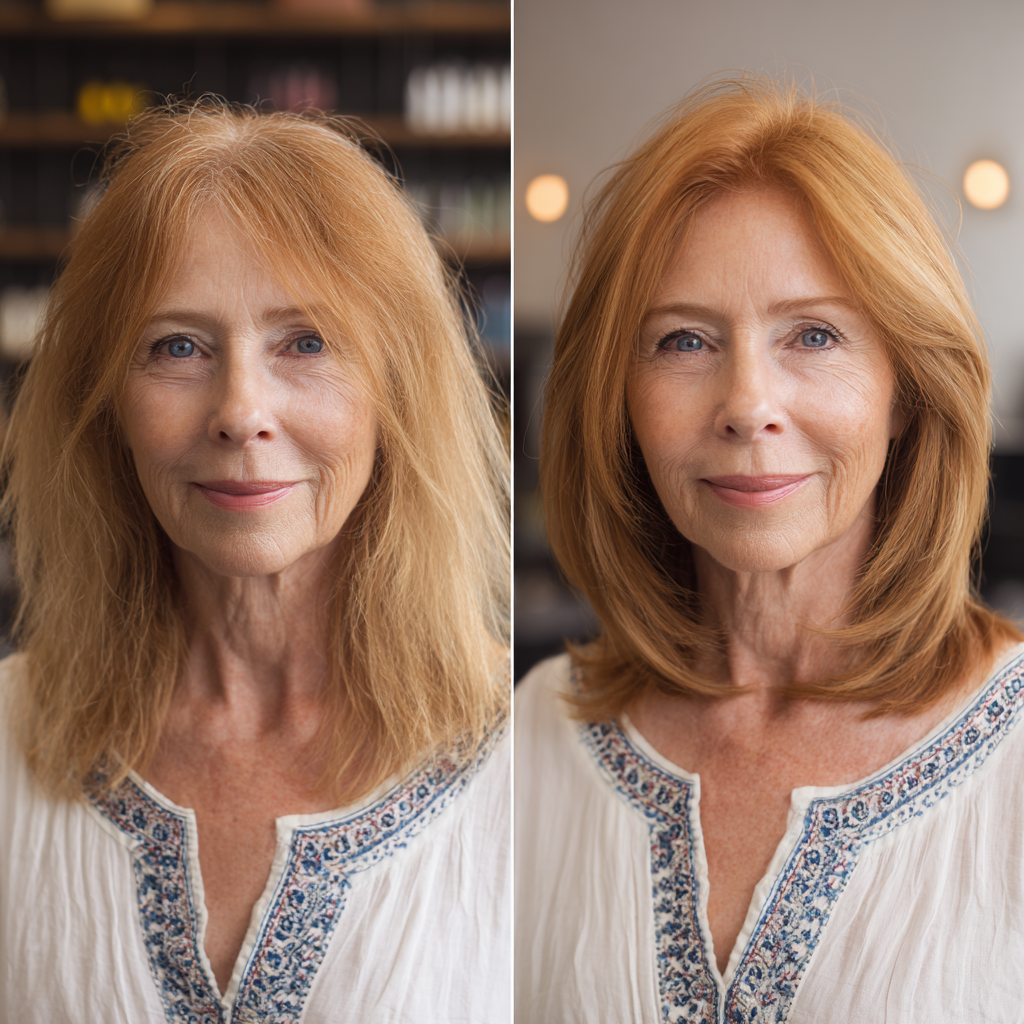 Chic Copper-Layered Cut with Soft Face Framing
