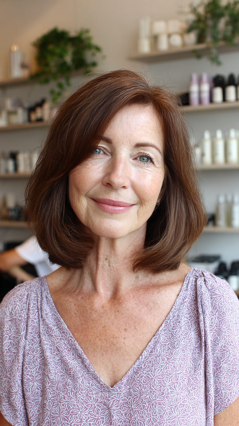 Chic Layered Bob with Subtle Side-Swept Bangs