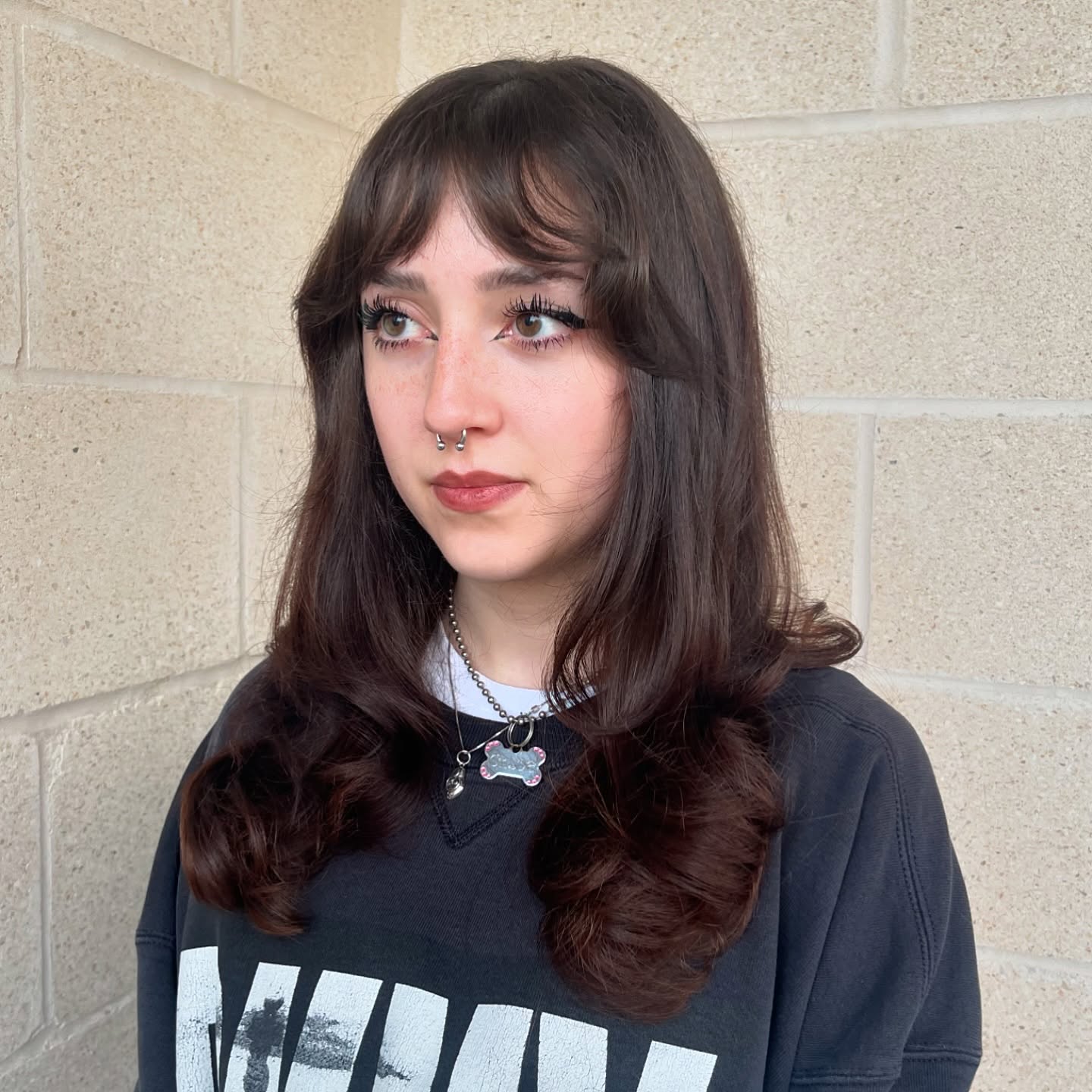 Chic Long Layered Cut with Soft Curtain Bangs