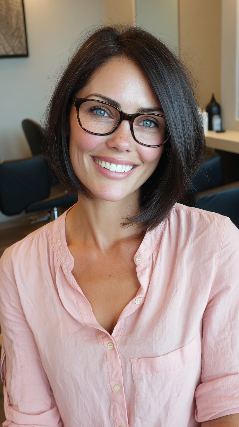 Modern Sleek Chin-Length Bob with Subtle Side Part