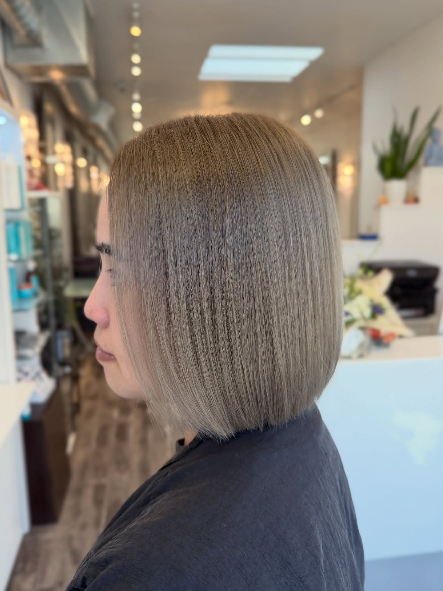 Sleek Blunt Bob with Subtle Highlights
