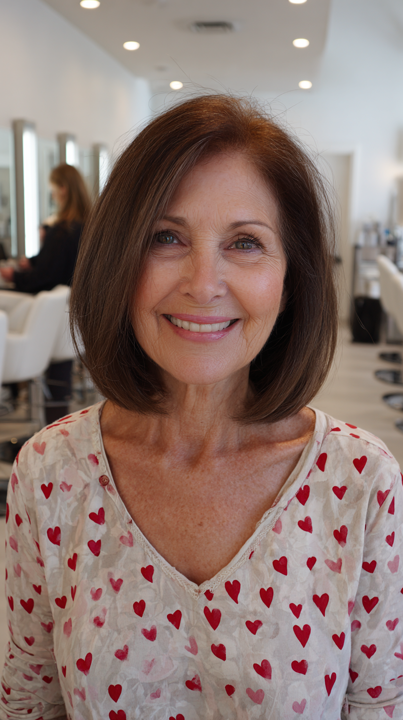 Sleek Chocolate Bob with Subtle Layers