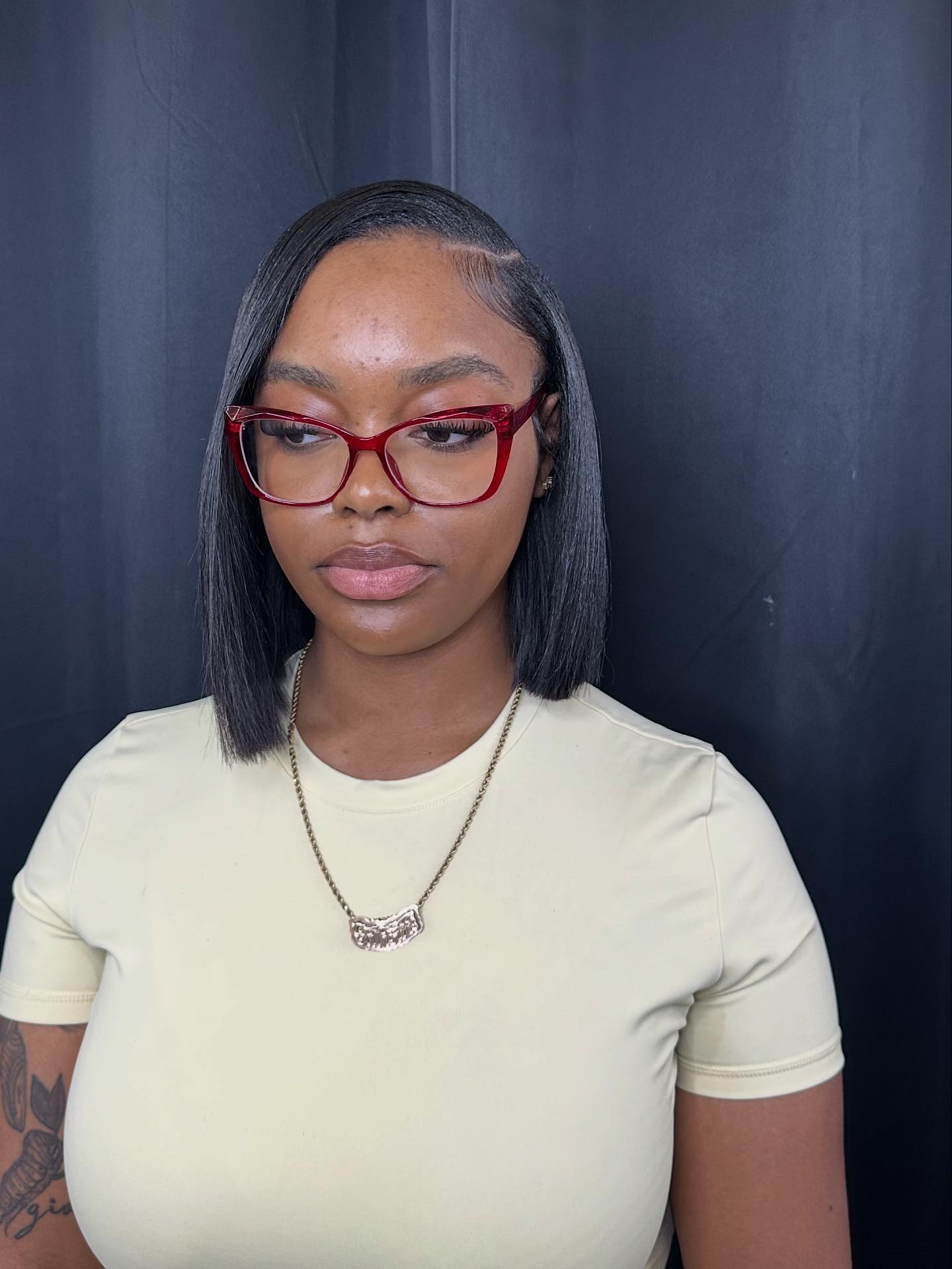 Sleek Straight Bob with Side-Swept Bangs