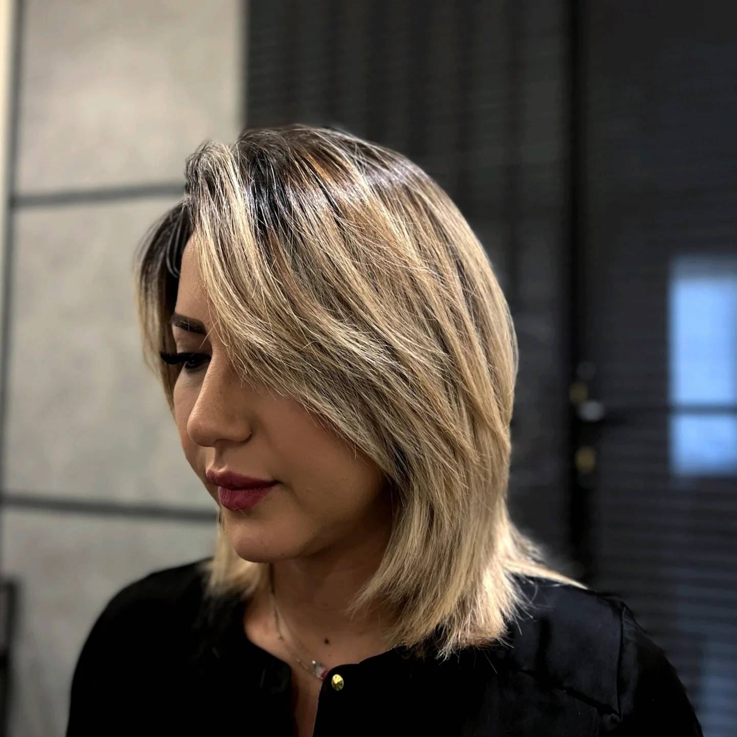 Softly Layered Long Bob with Face-Framing Highlights