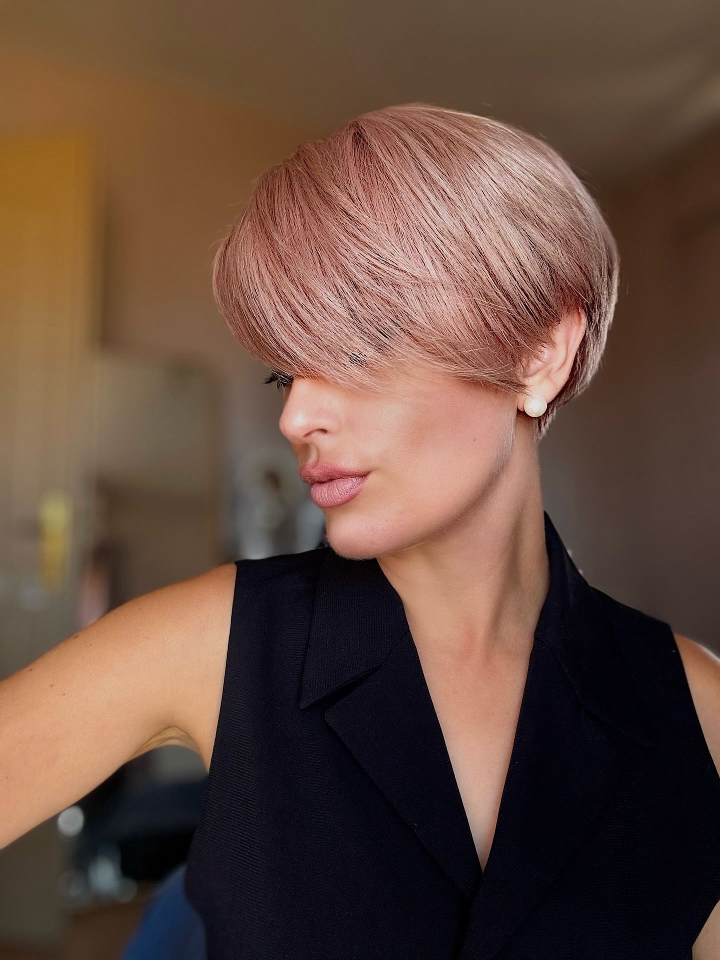 Stylish Blunt Cut with Angular Bangs