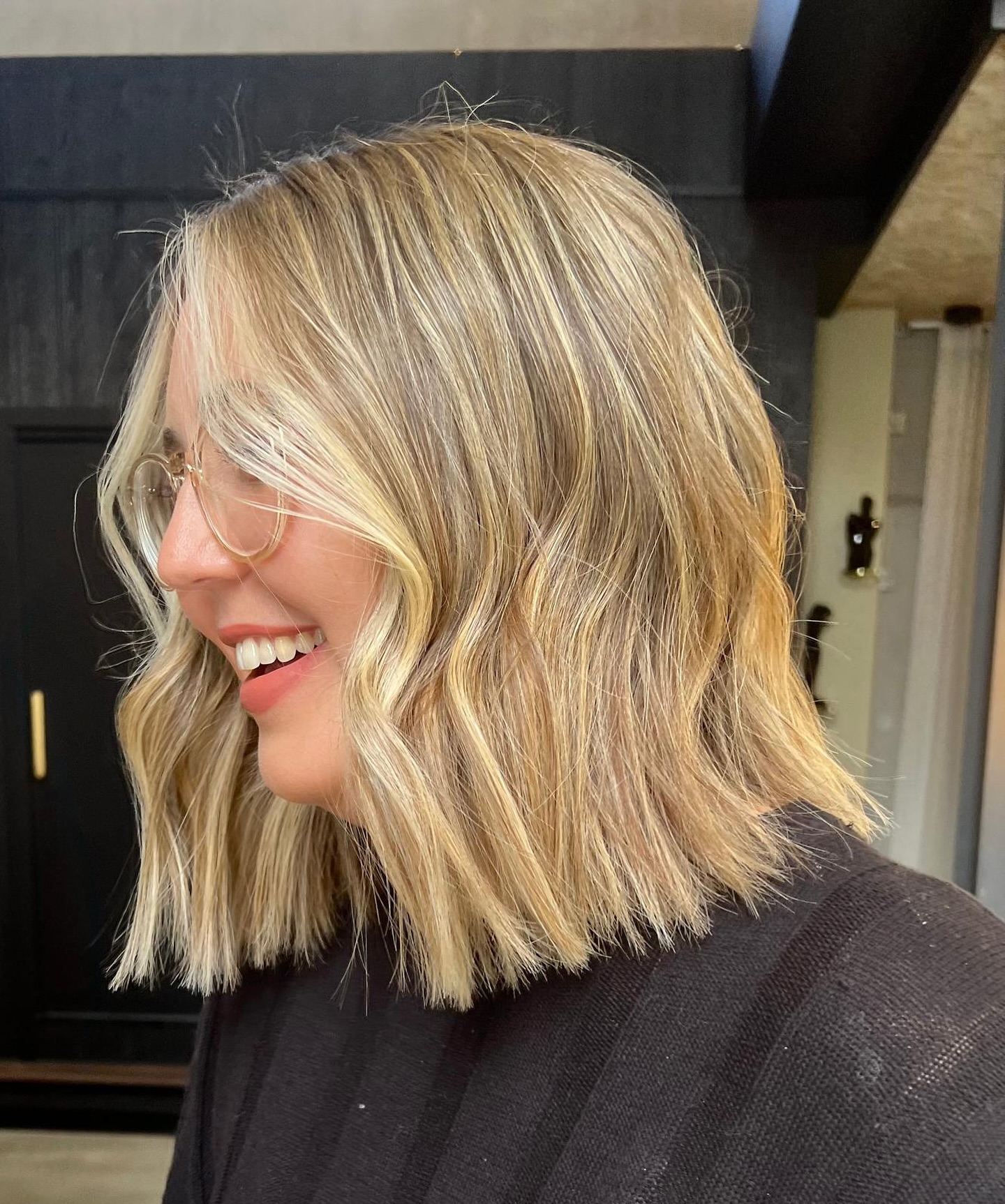 Textured Shoulder-Length Cut with Soft Waves