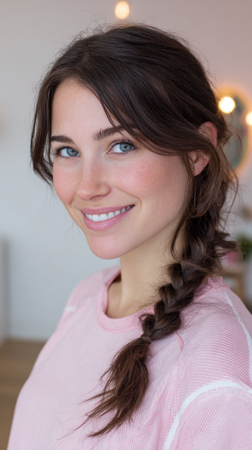 Casual Side Braid with Soft Waves