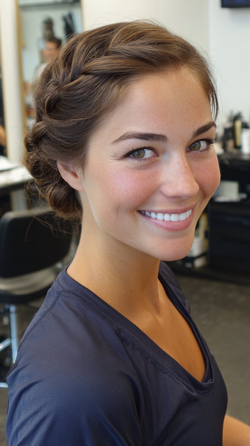 Chic Braided Updo with Soft Texture