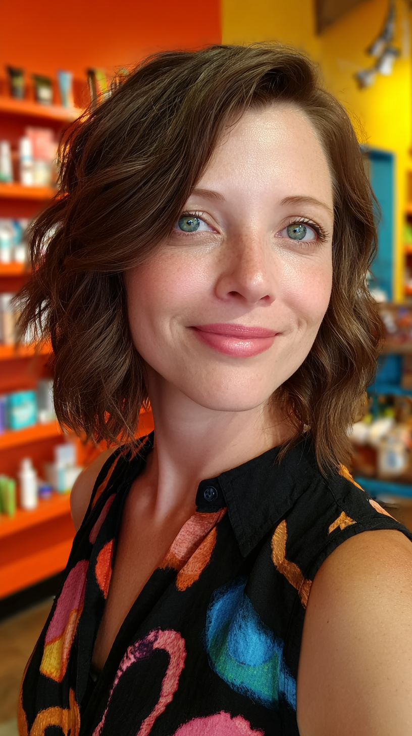 Chic Textured Wavy Lob with Side-Swept Bangs