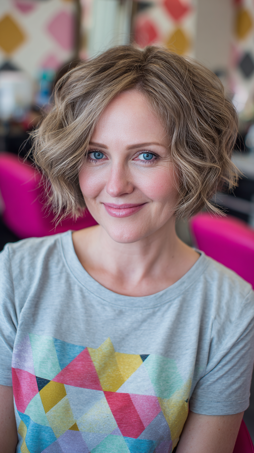 Chic Wavy Bob with Subtle Texture
