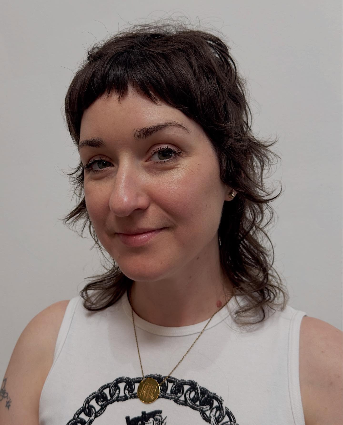 Edgy Textured Mullet with Soft Bangs
