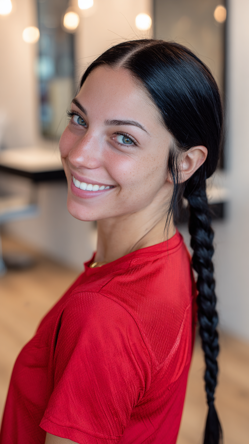 Sporty Classic Long Braid with Polished Finish