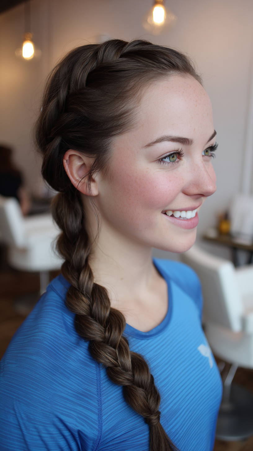 Sporty Side Braid with Subtle Volume