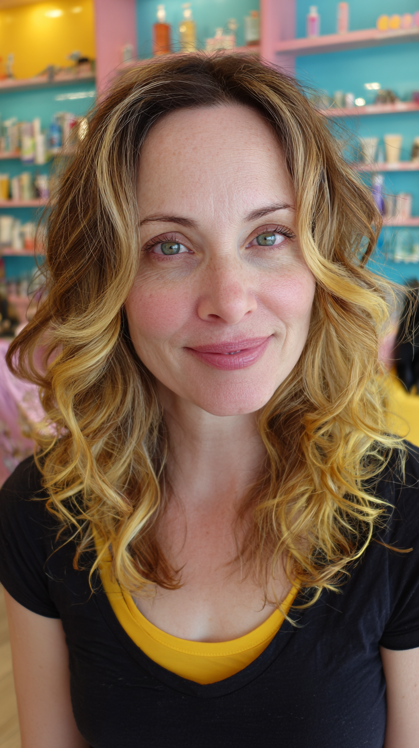 Stylish Wavy Cut with Soft Ombre Highlights