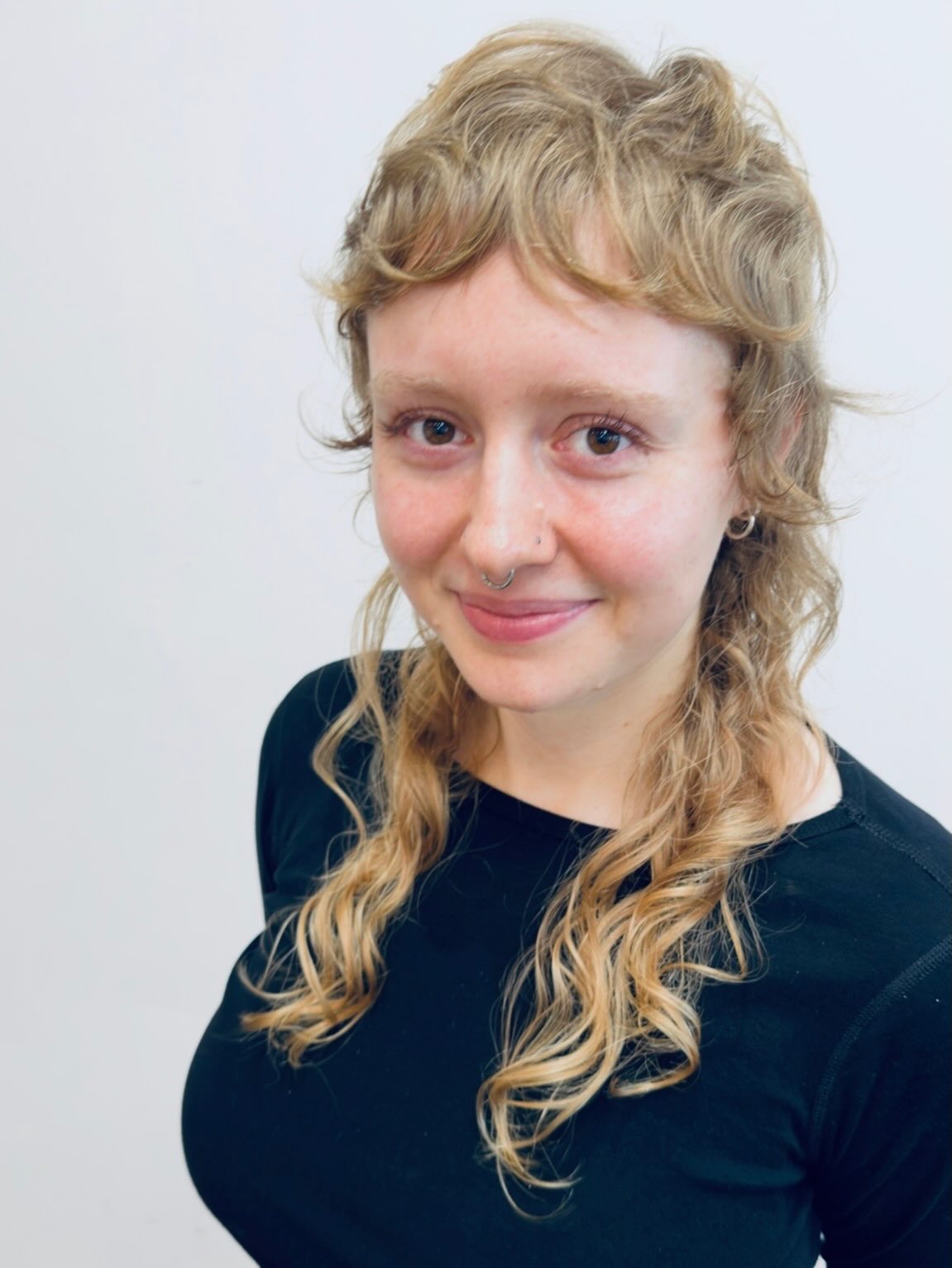 Textured Curly Mullet with Soft Fringe