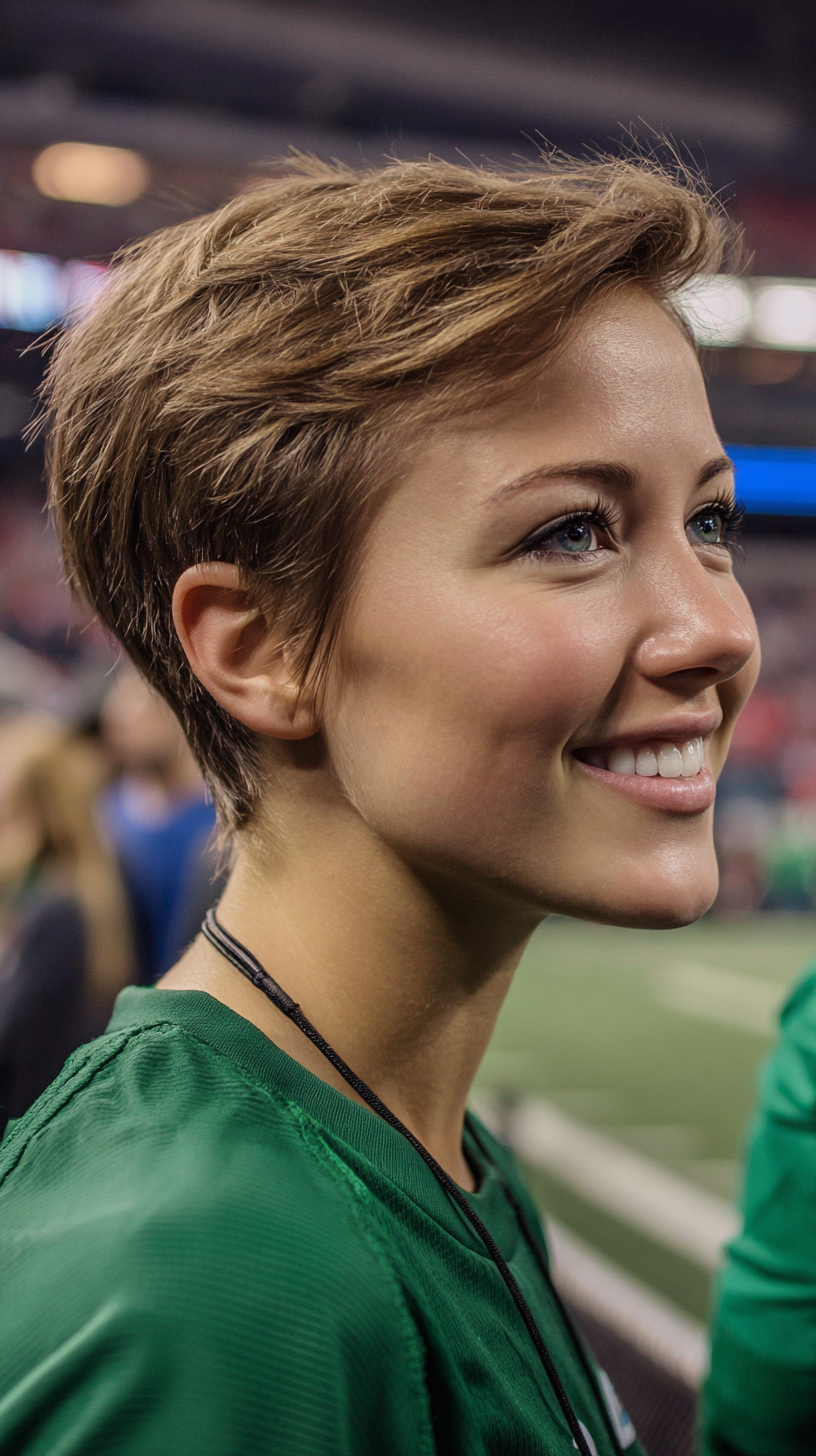 Trendy Textured Pixie Cut for Game Day