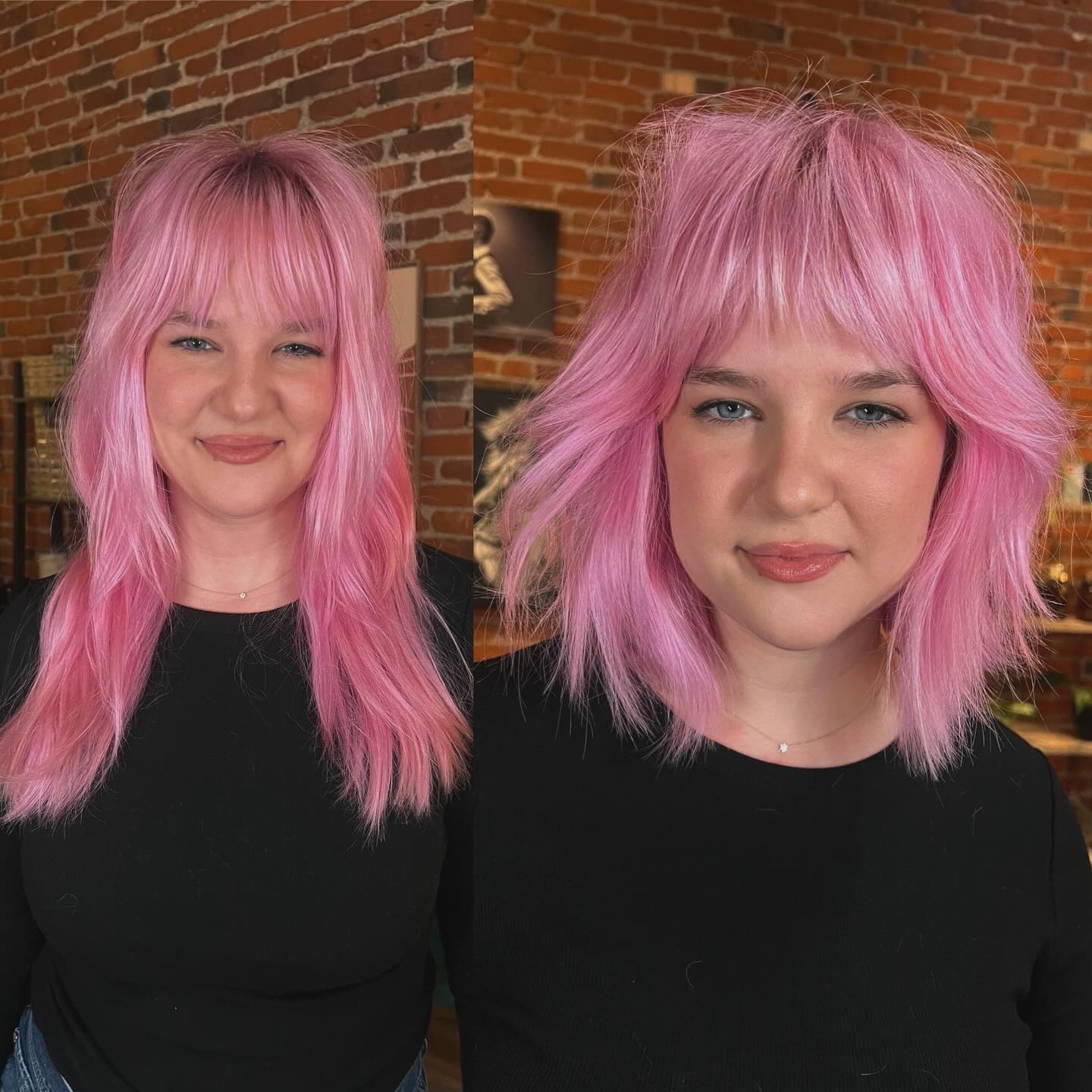 Vibrant Textured Shag with Bold Pink Layers