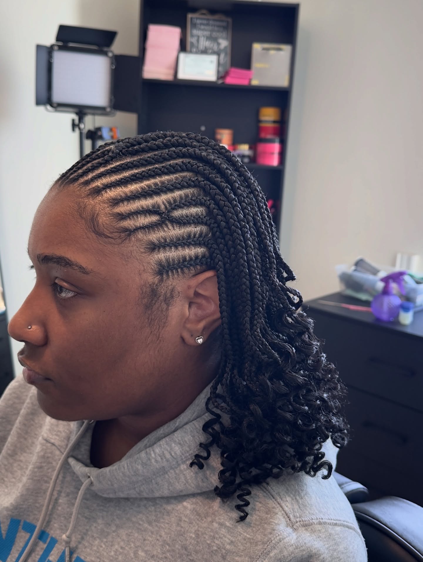 Chic Twisted Braids with Curly Ends
