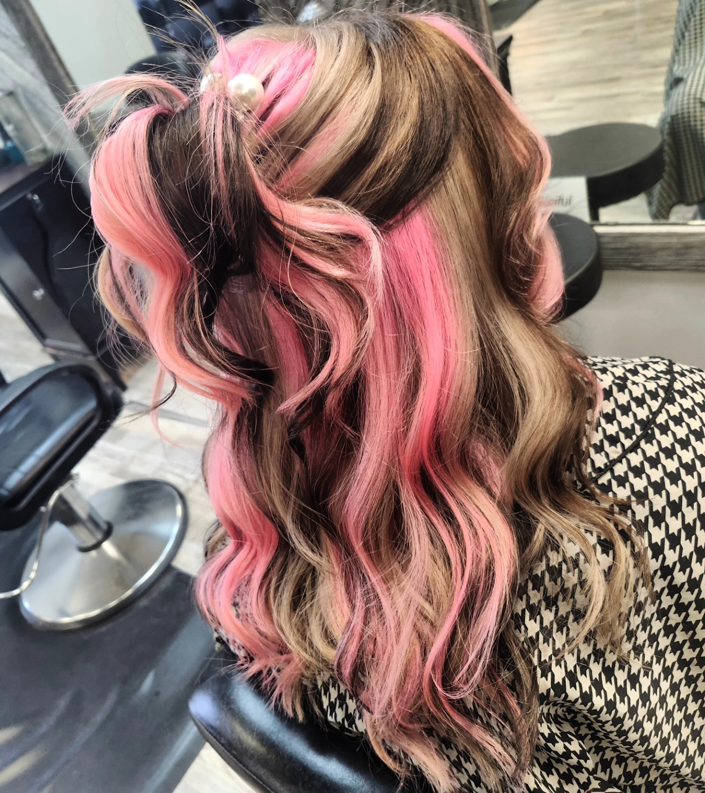 Whimsical Waves with Bold Pink Highlights