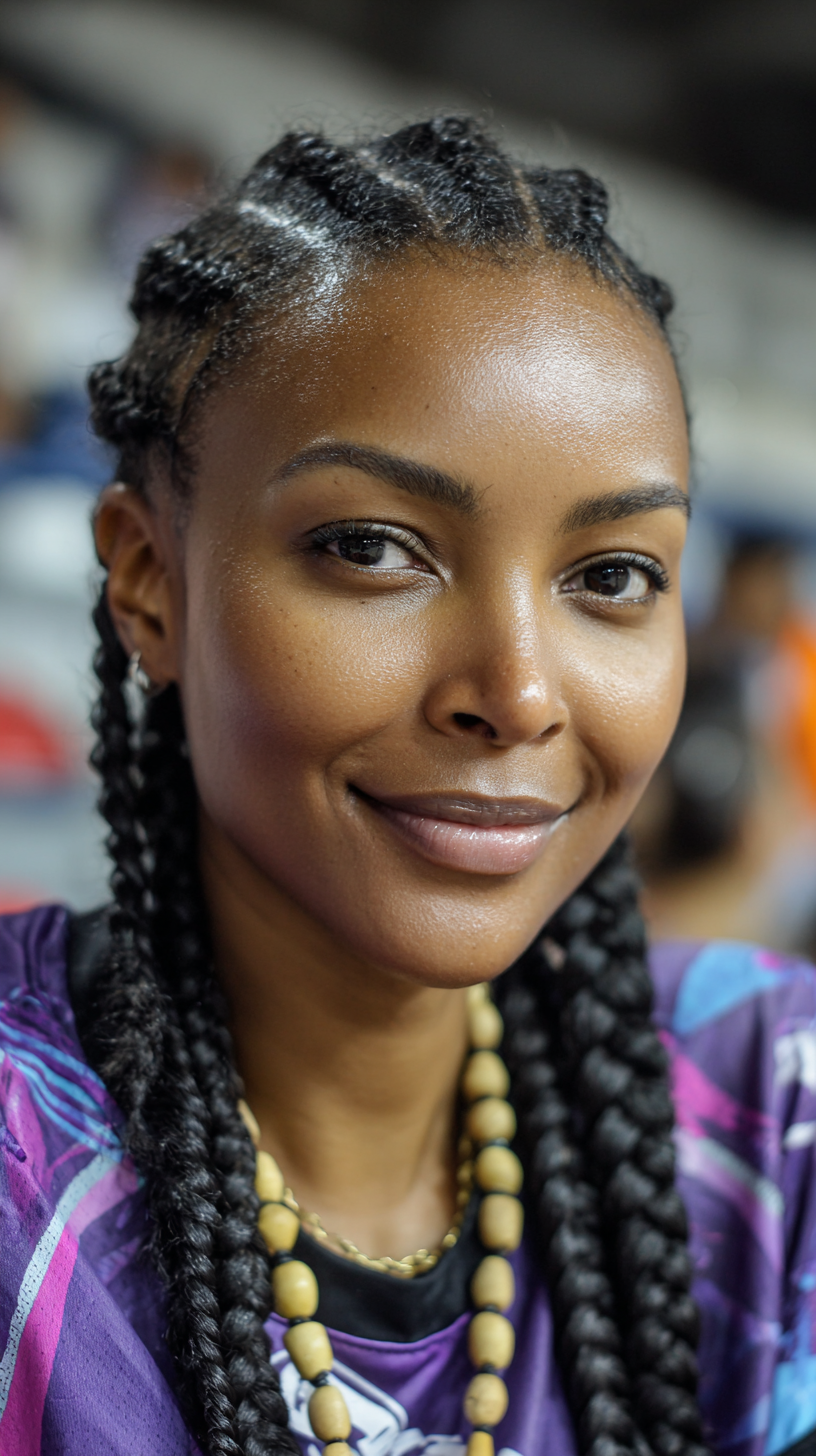Sporty Box Braids with a Modern Twist