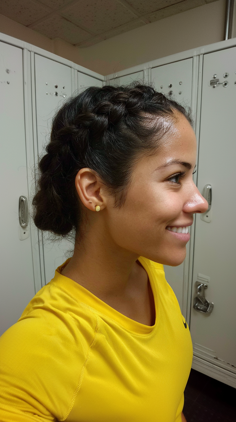 Sporty Dutch Braids with a Chic Twist