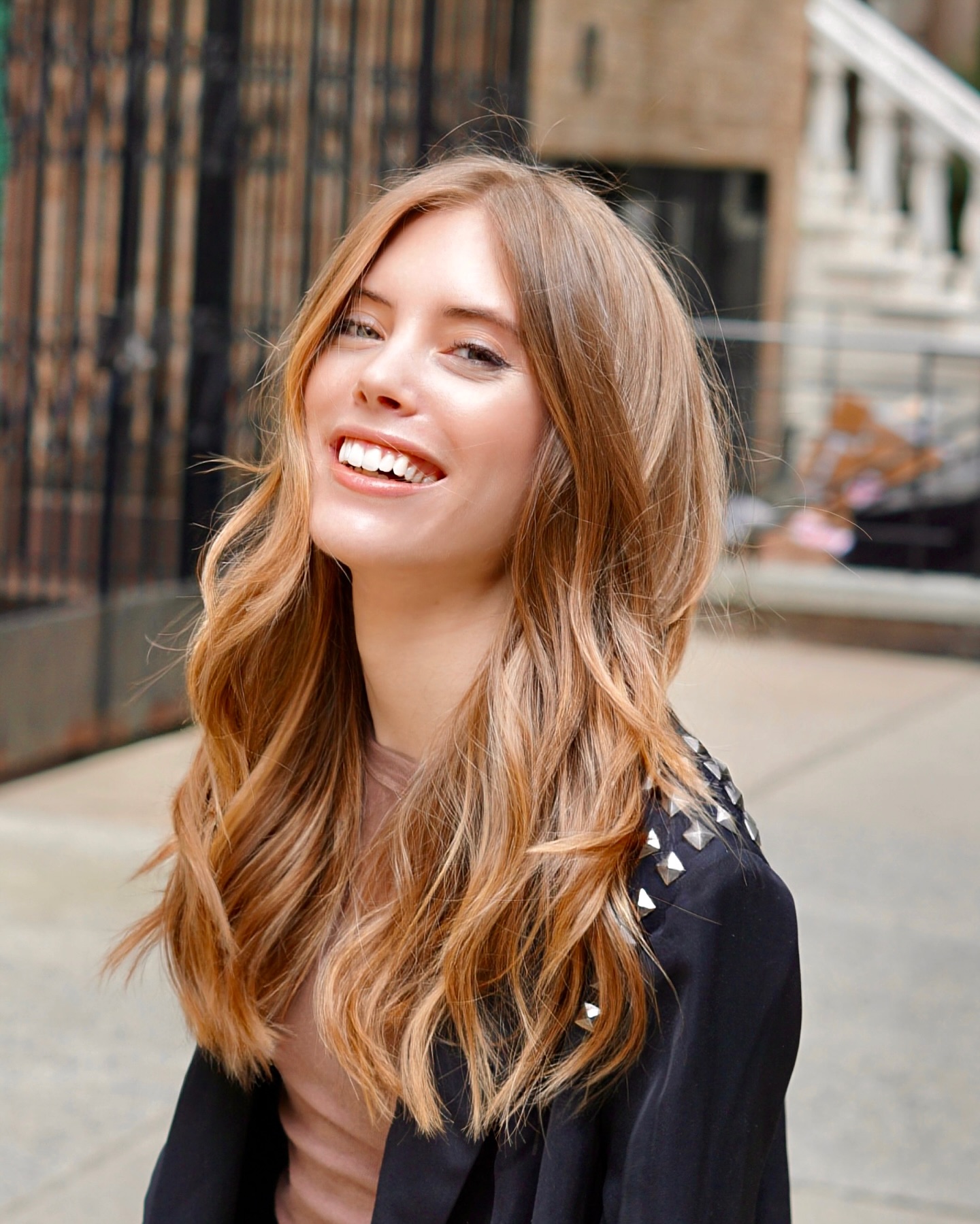 Sun-Kissed Long Layered Waves with Soft Texture