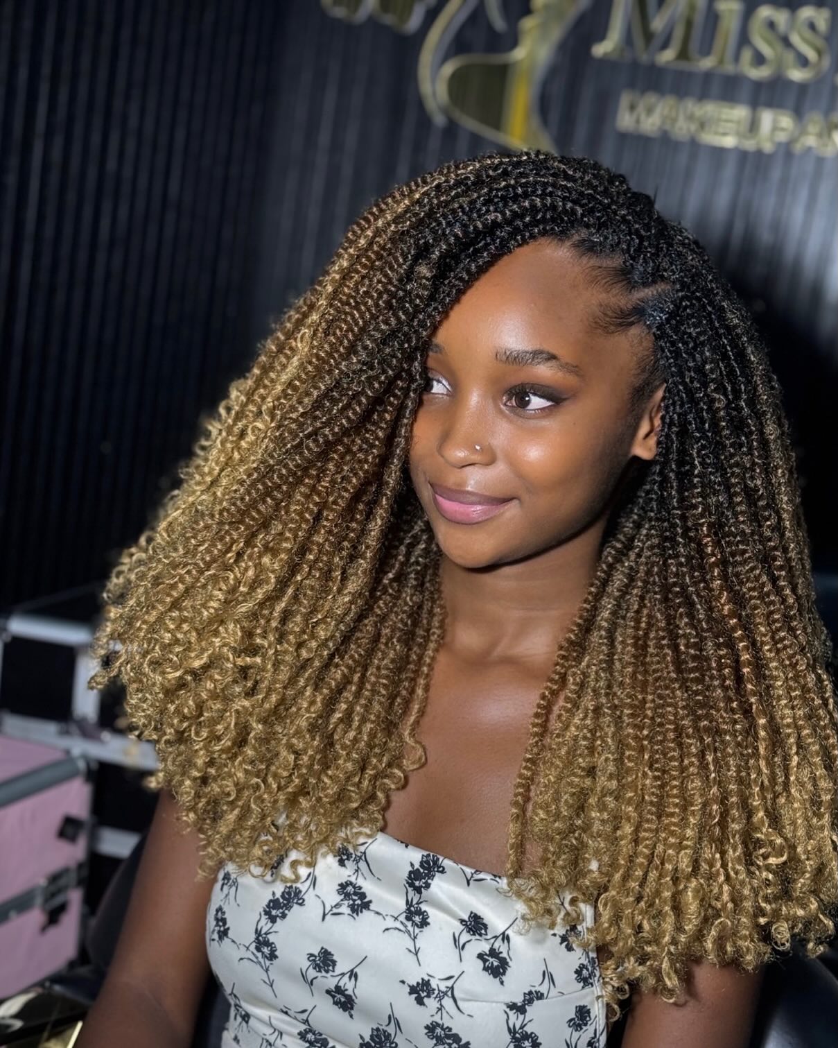Bold Ombre Twist-Out with Defined Curls