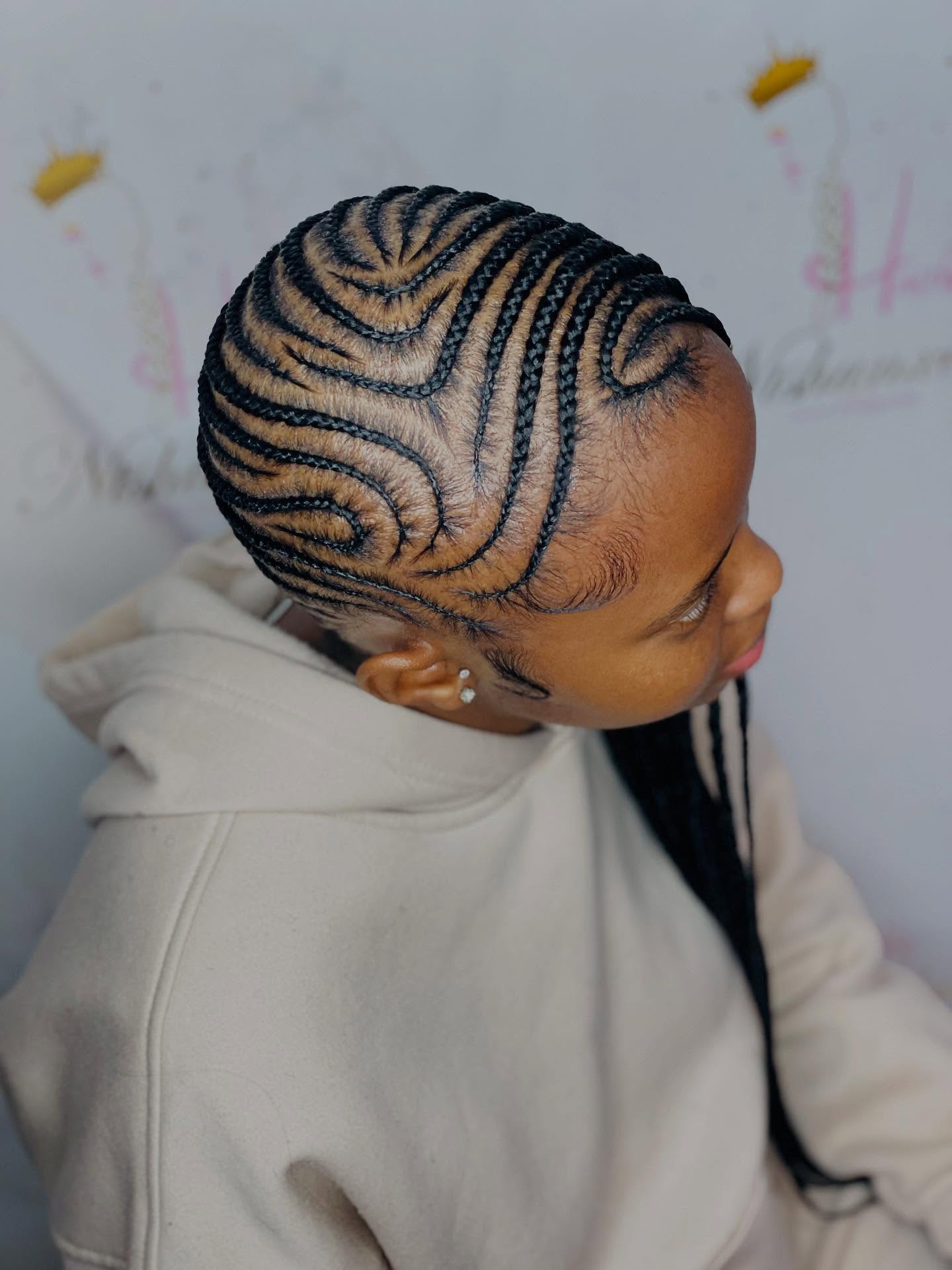 Intricate Wavy Cornrow Design
