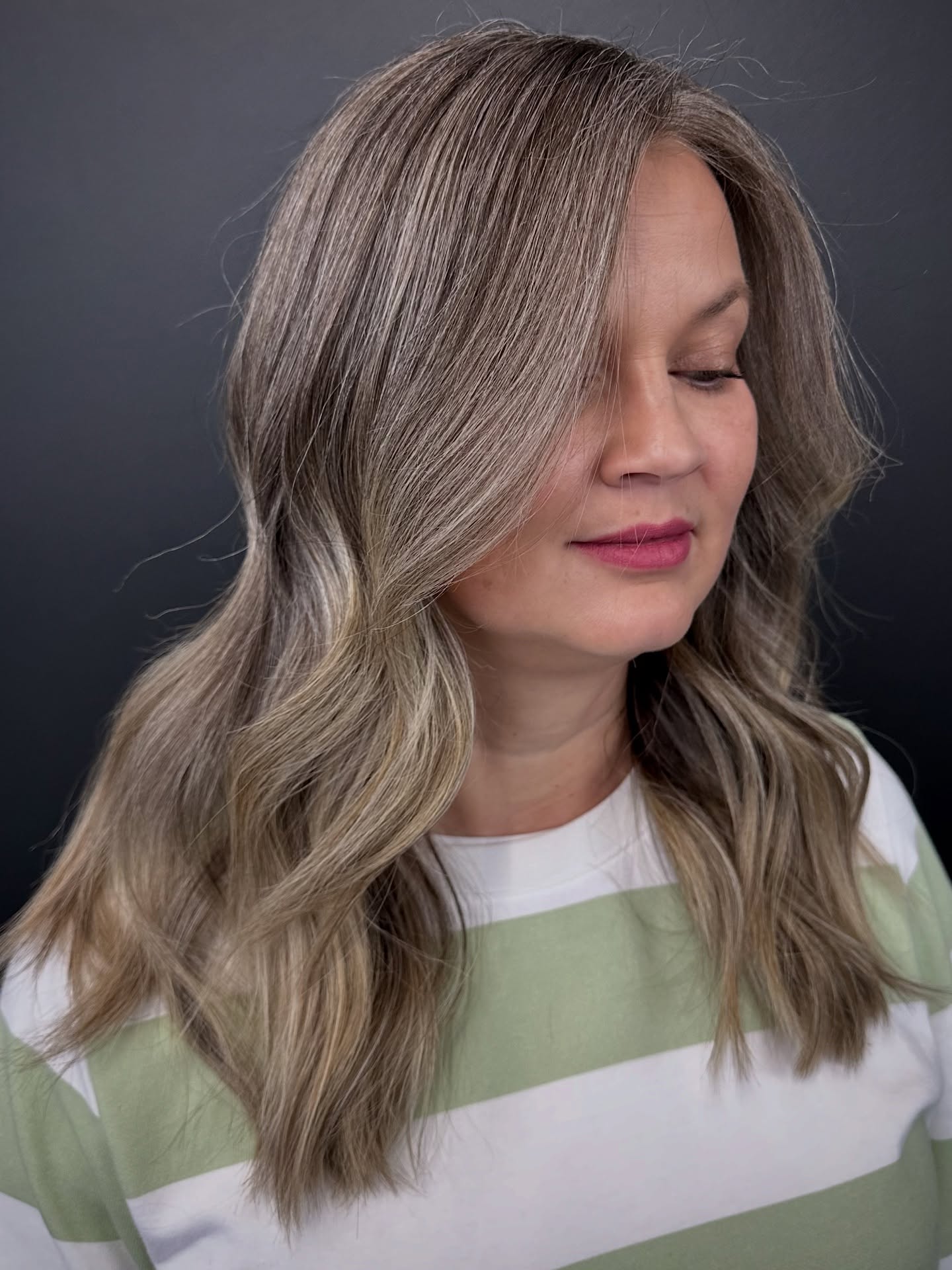 Modern Long Silver and Blonde Blend with Soft Waves