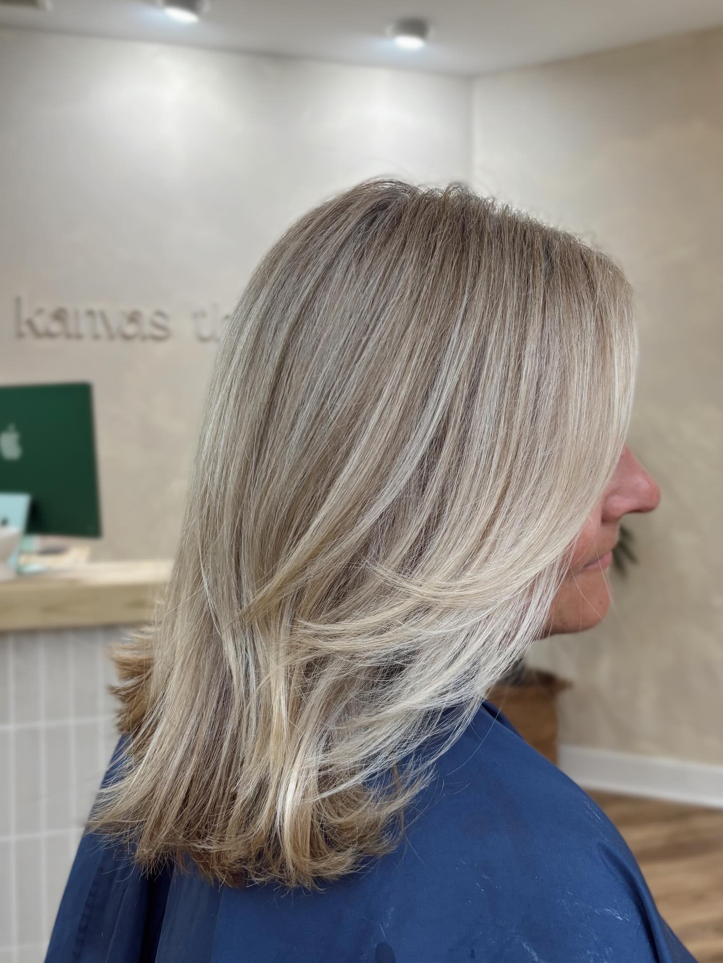 Soft Blended Ash Blonde with Subtle Layers