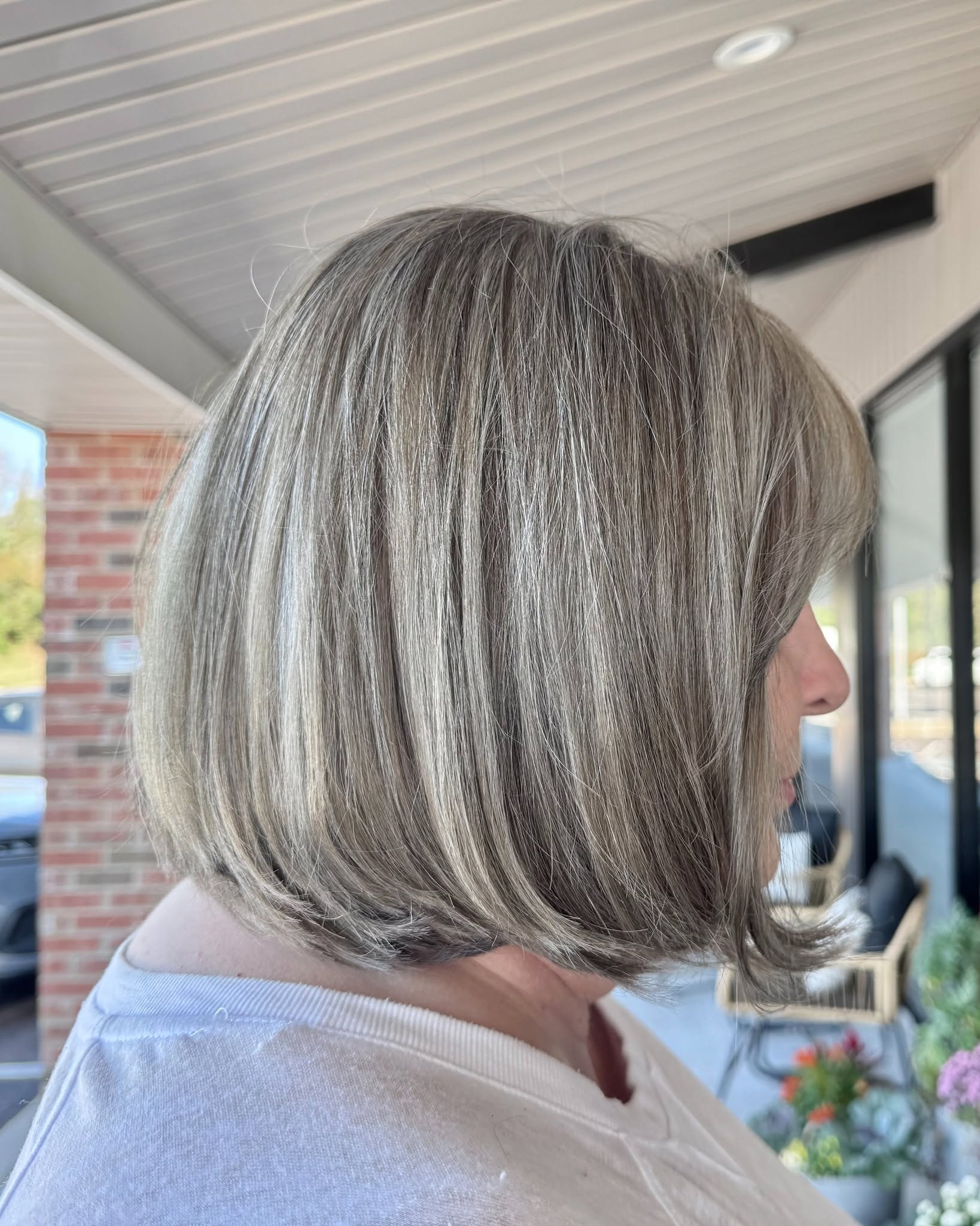 Trendy Textured Blunt Bob with Subtle Highlights