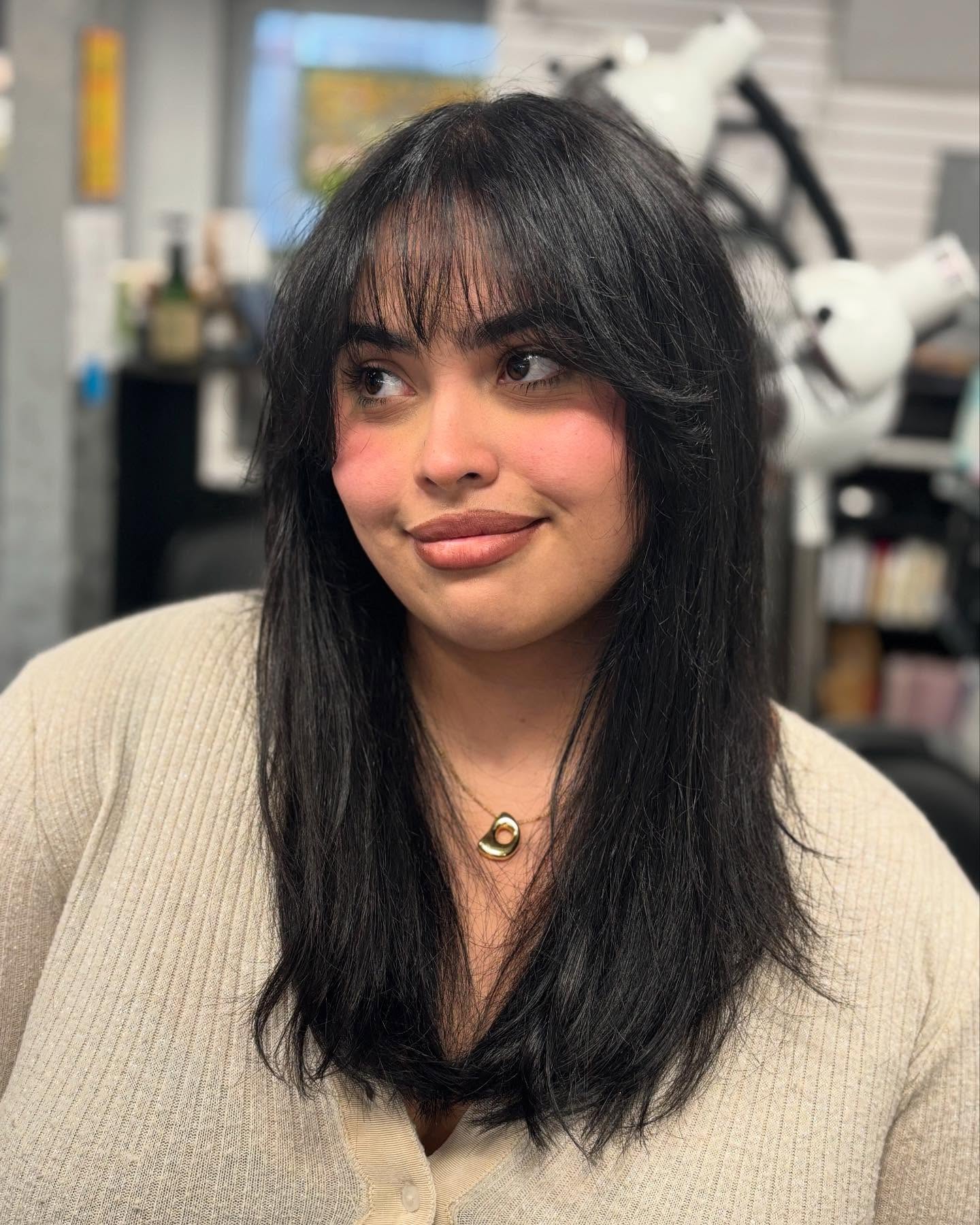 Softly Layered Cut with Whispy Bangs