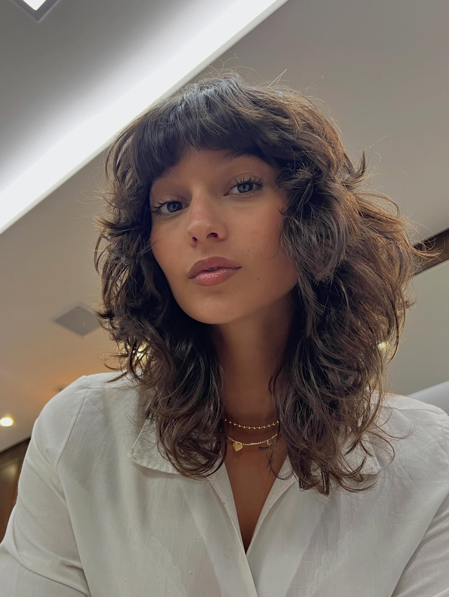 Textured Wavy Cut with Soft Bangs