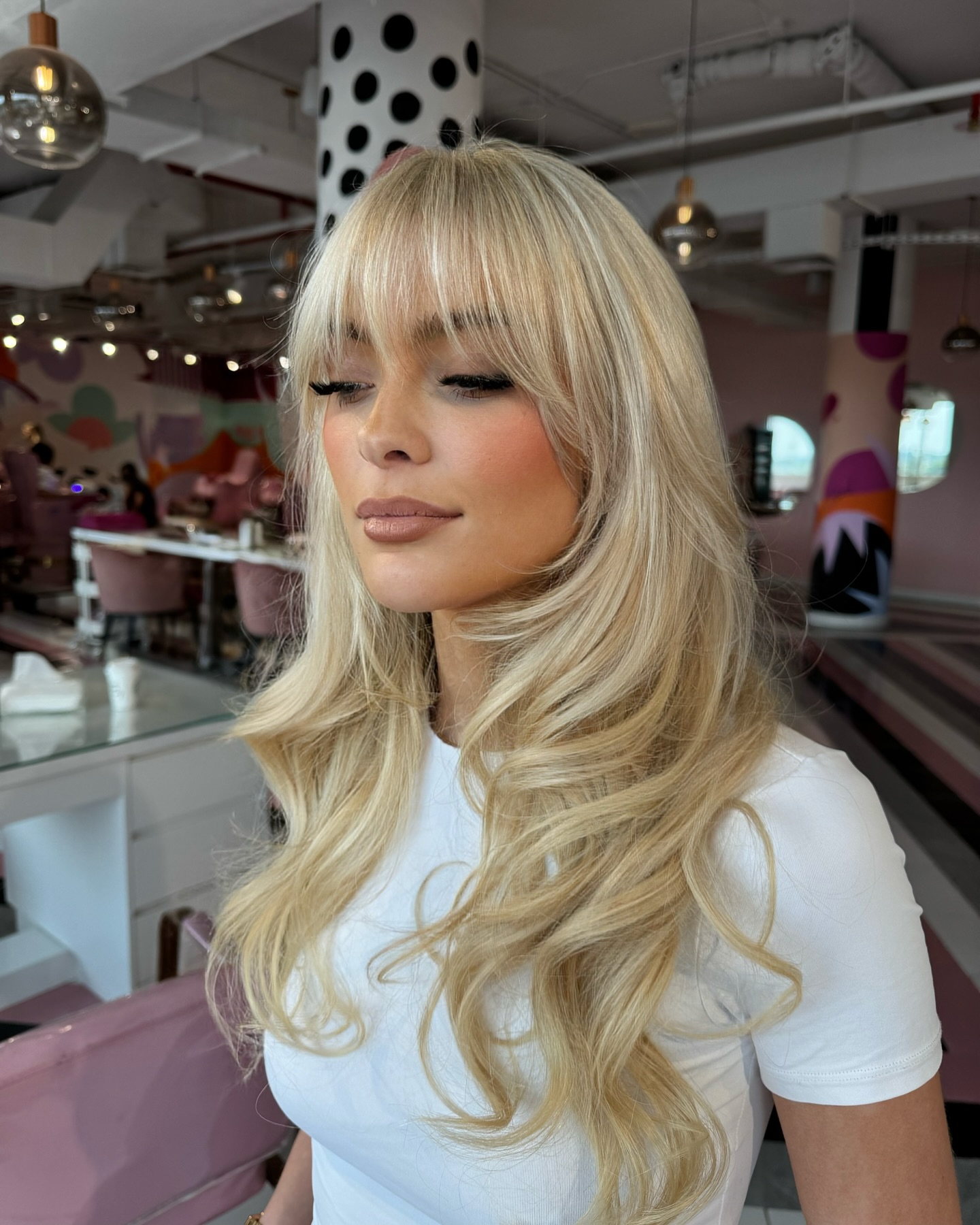 Trendy Long Layered Cut with Whispy Bangs