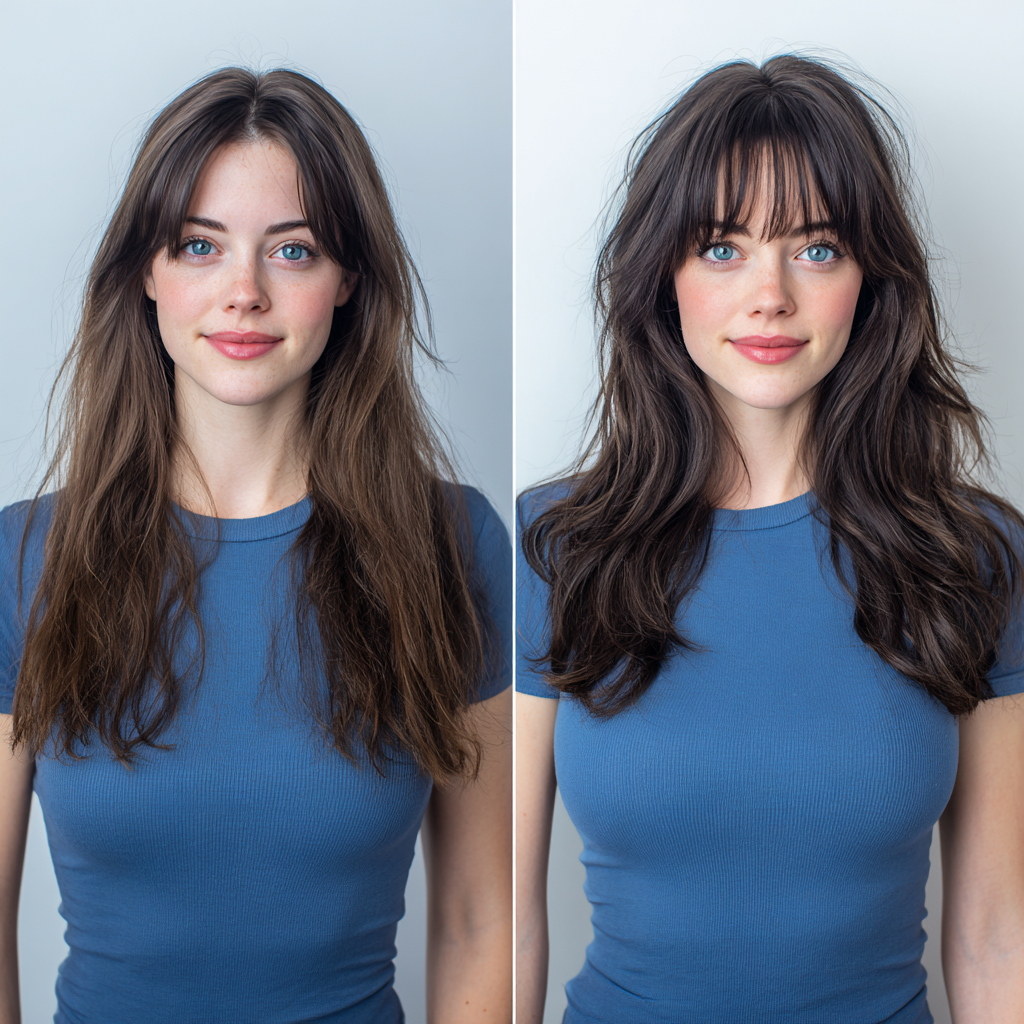 Whimsical Layered Cut with Soft Whispy Bangs