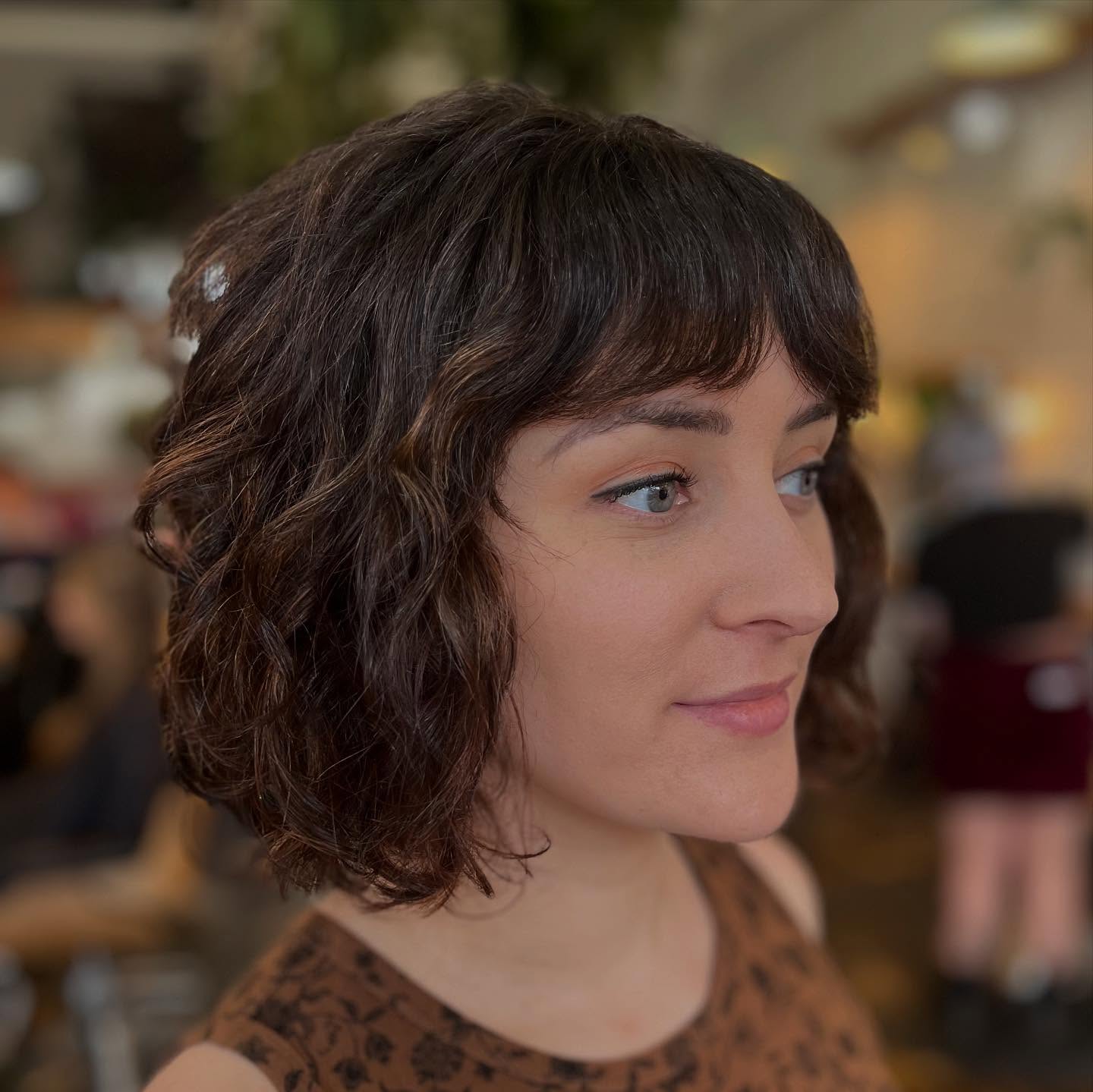 Chic Textured French Bob with Defined Curls