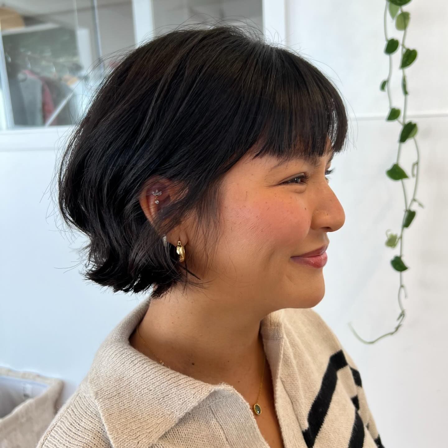 Chic Textured French Bob with Playful Movement