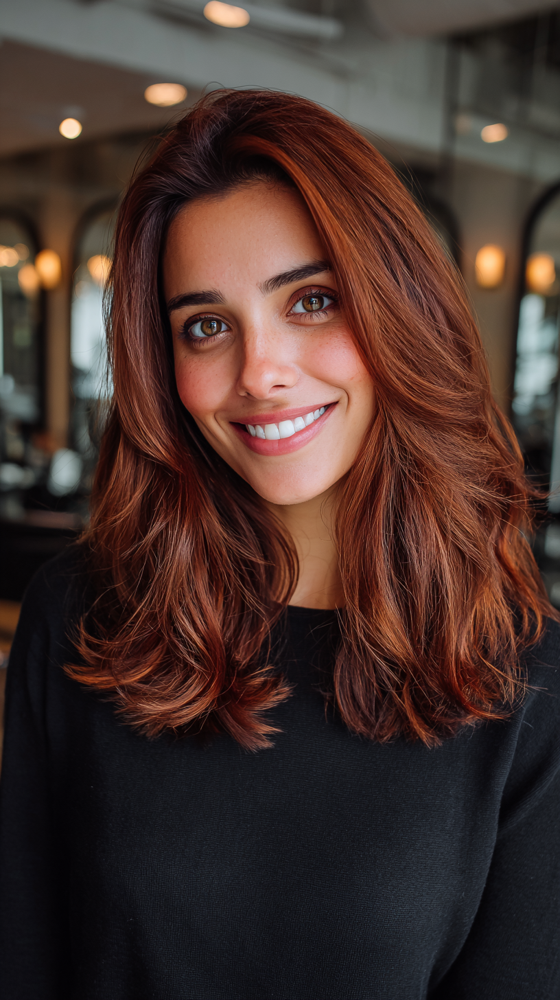 Radiant Copper Waves on Sun-Kissed Skin