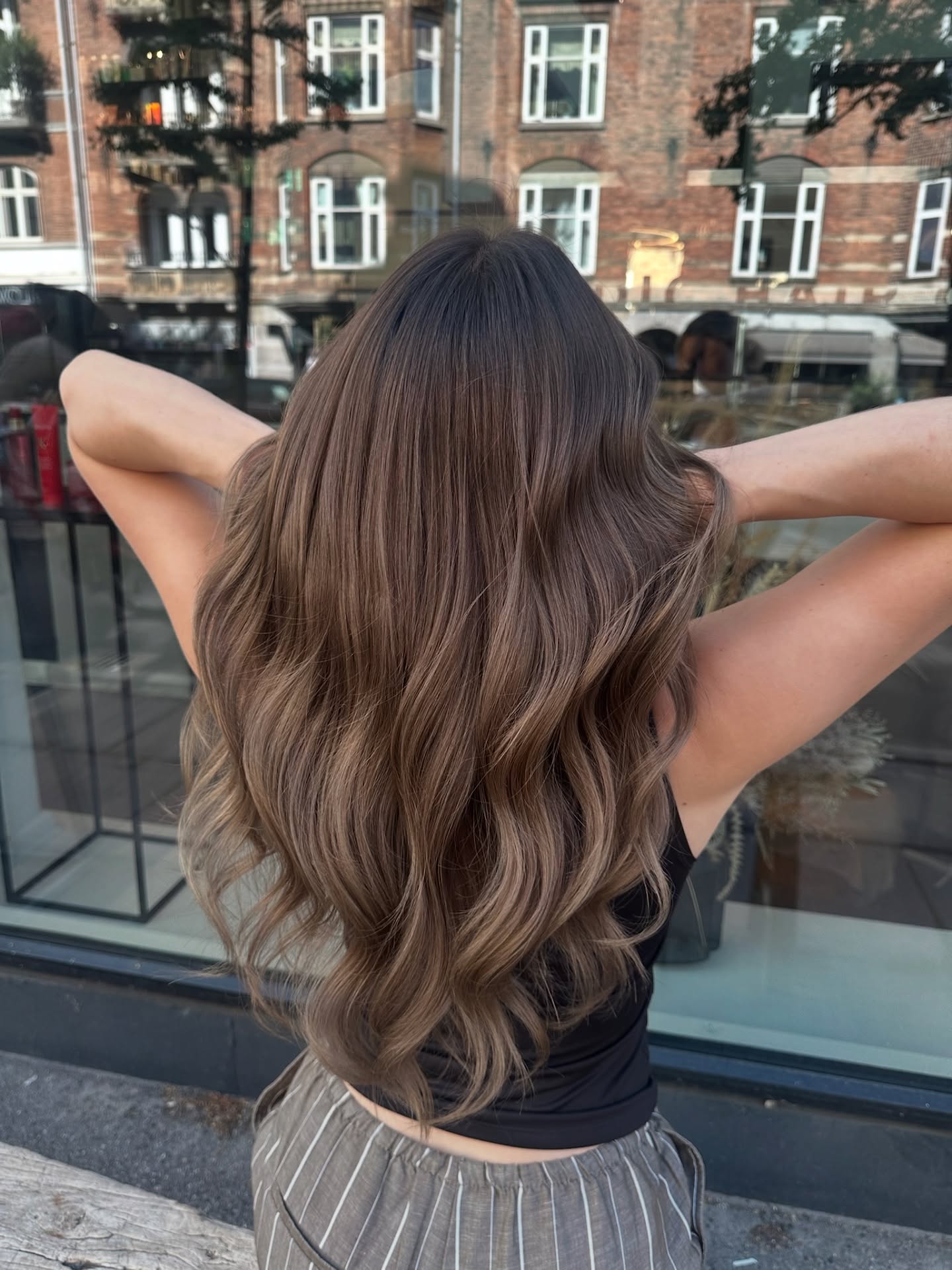 Soft Chocolate Brown Waves with Subtle Balayage