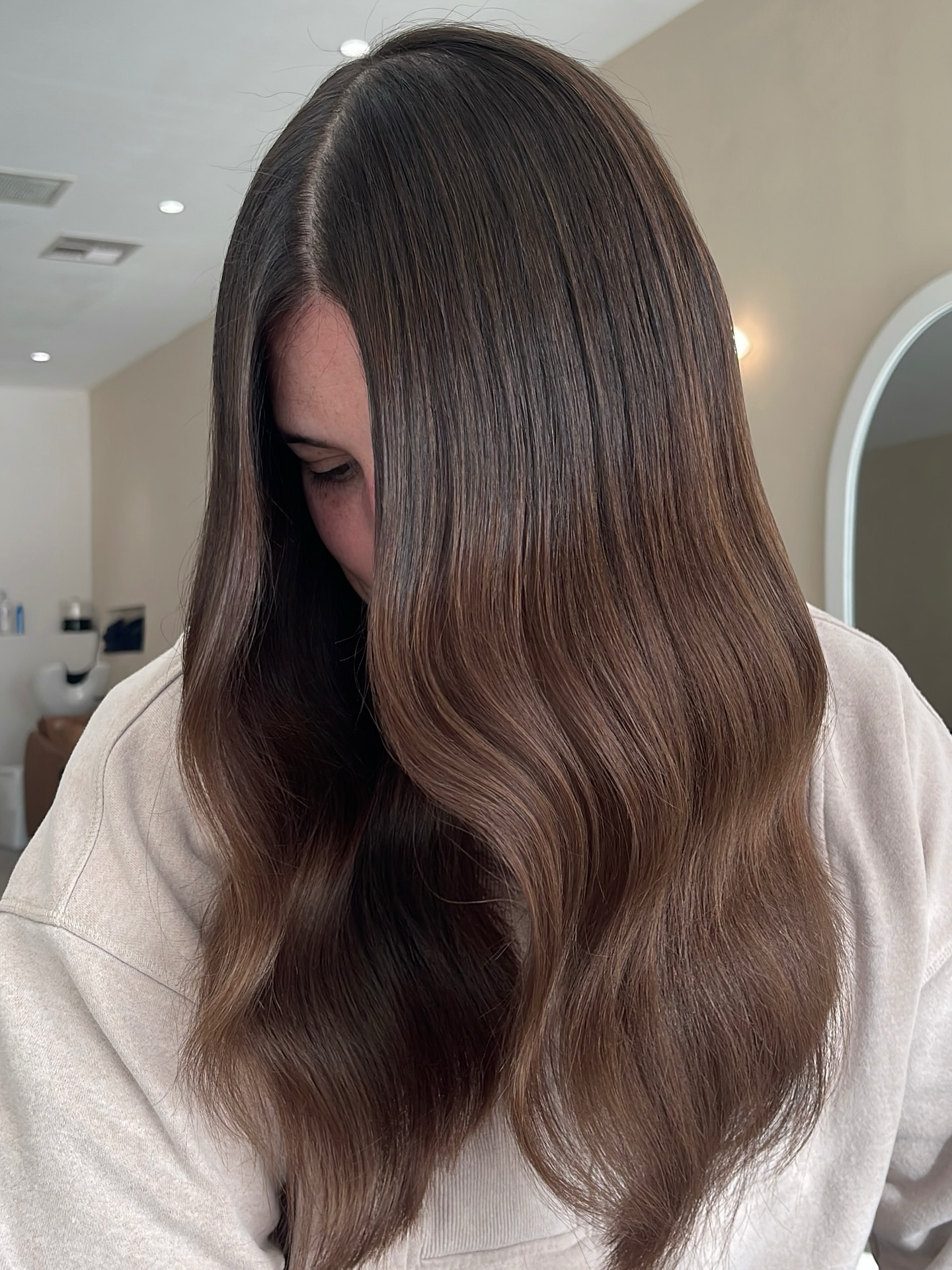 Soft Wavy Brown Long Hair with Subtle Highlights