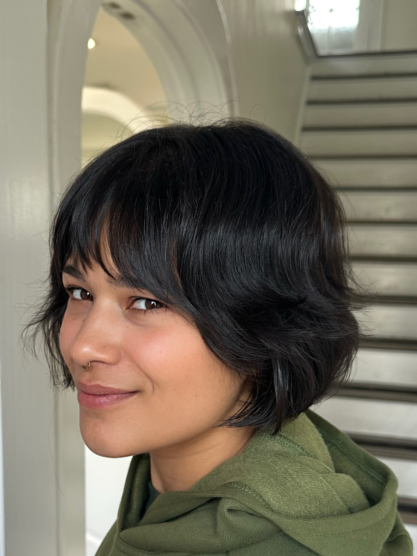 Stylish Textured French Bob with Soft Bangs