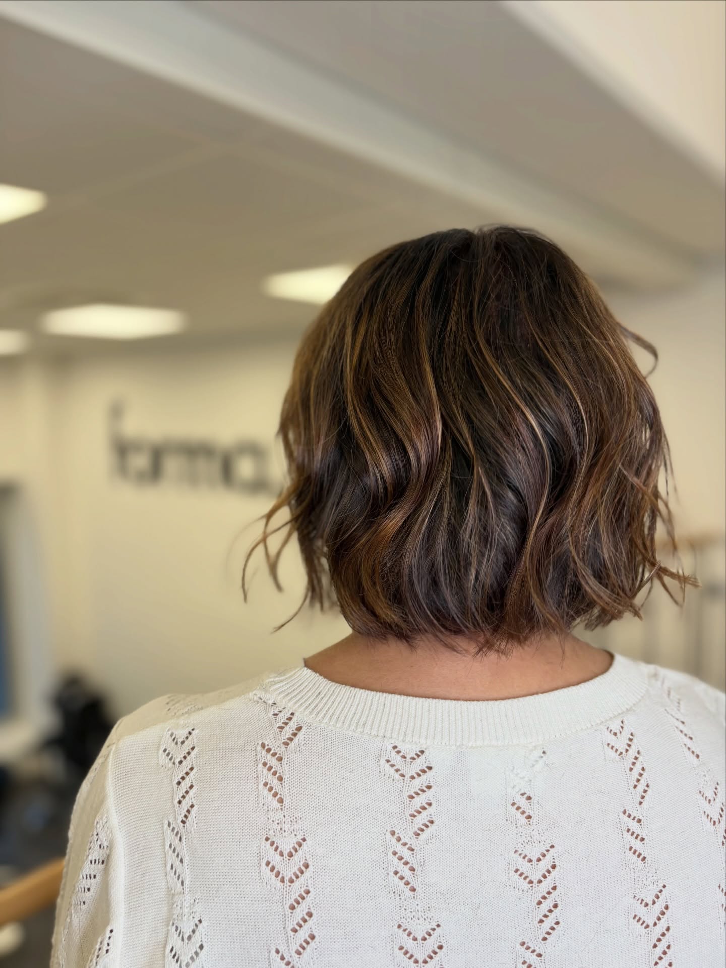 Textured Brown Bob with Soft Waves