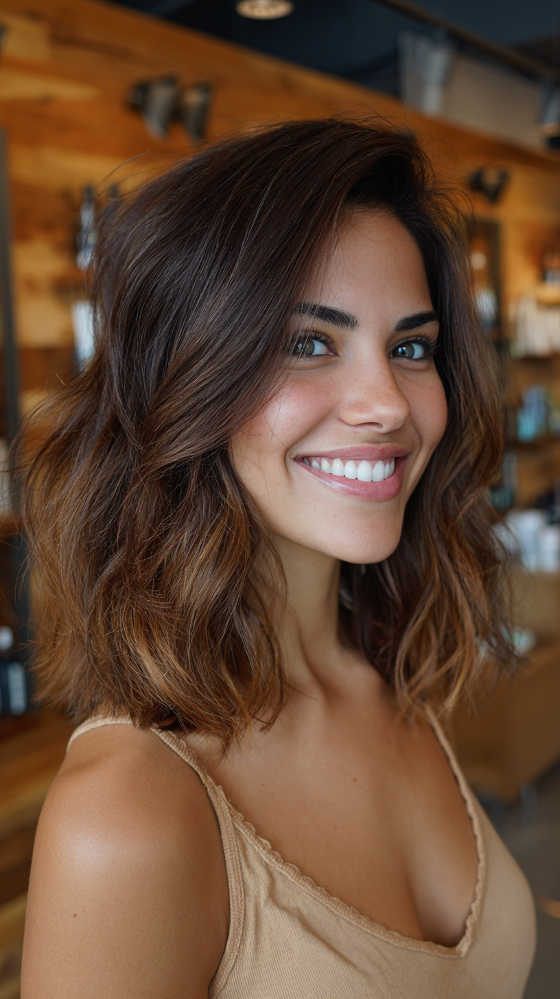 Textured Copper Waves on Sun-Kissed Skin