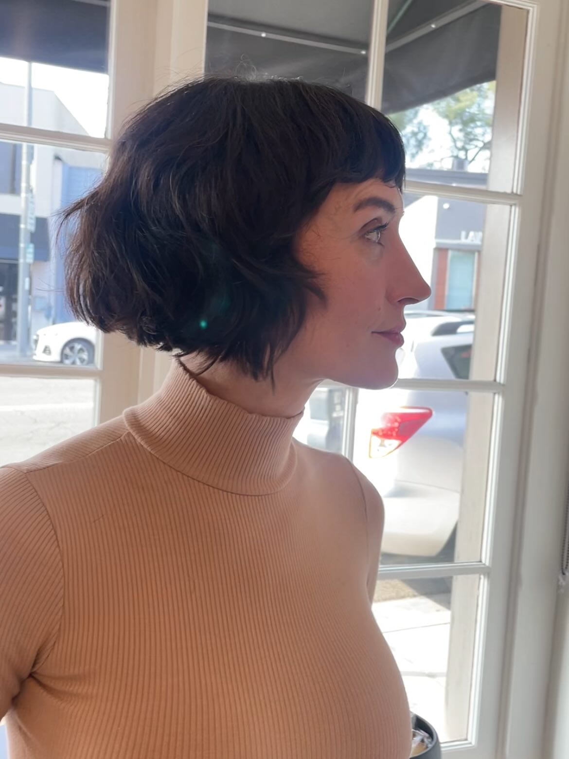 Textured French Bob with Playful Fringe