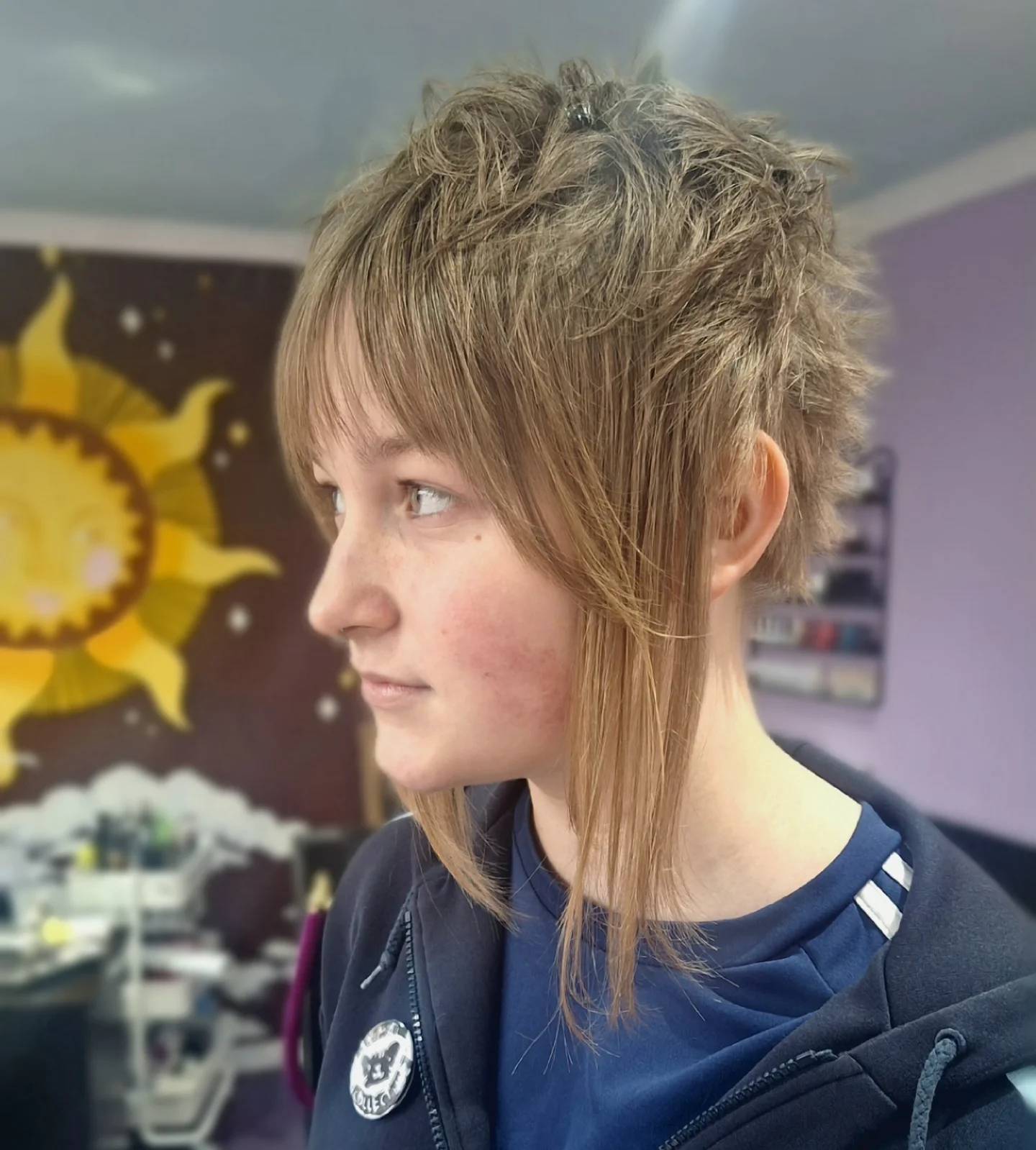Textured Layered Shag with Elongated Front