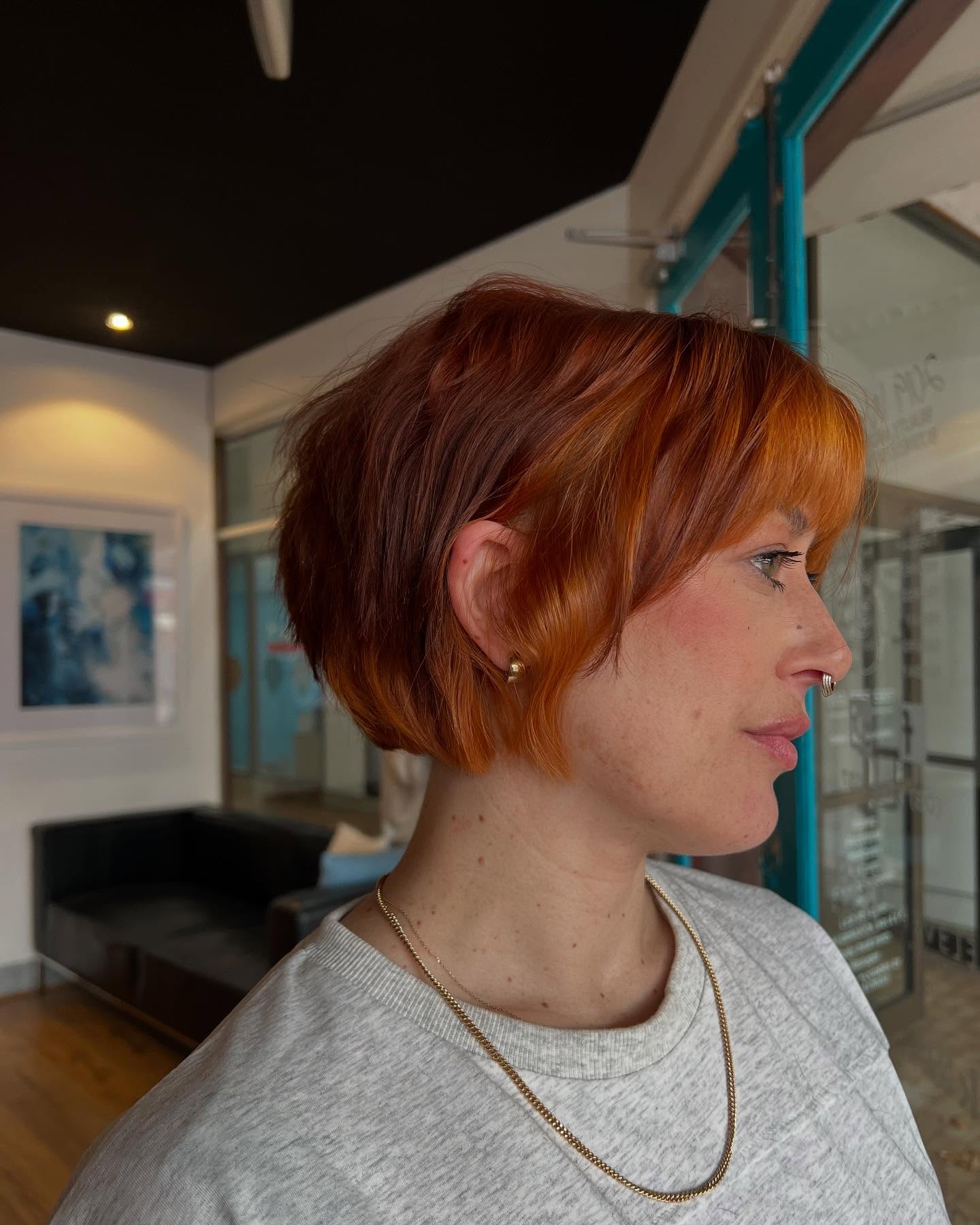 Vibrant Textured French Bob with Soft Waves