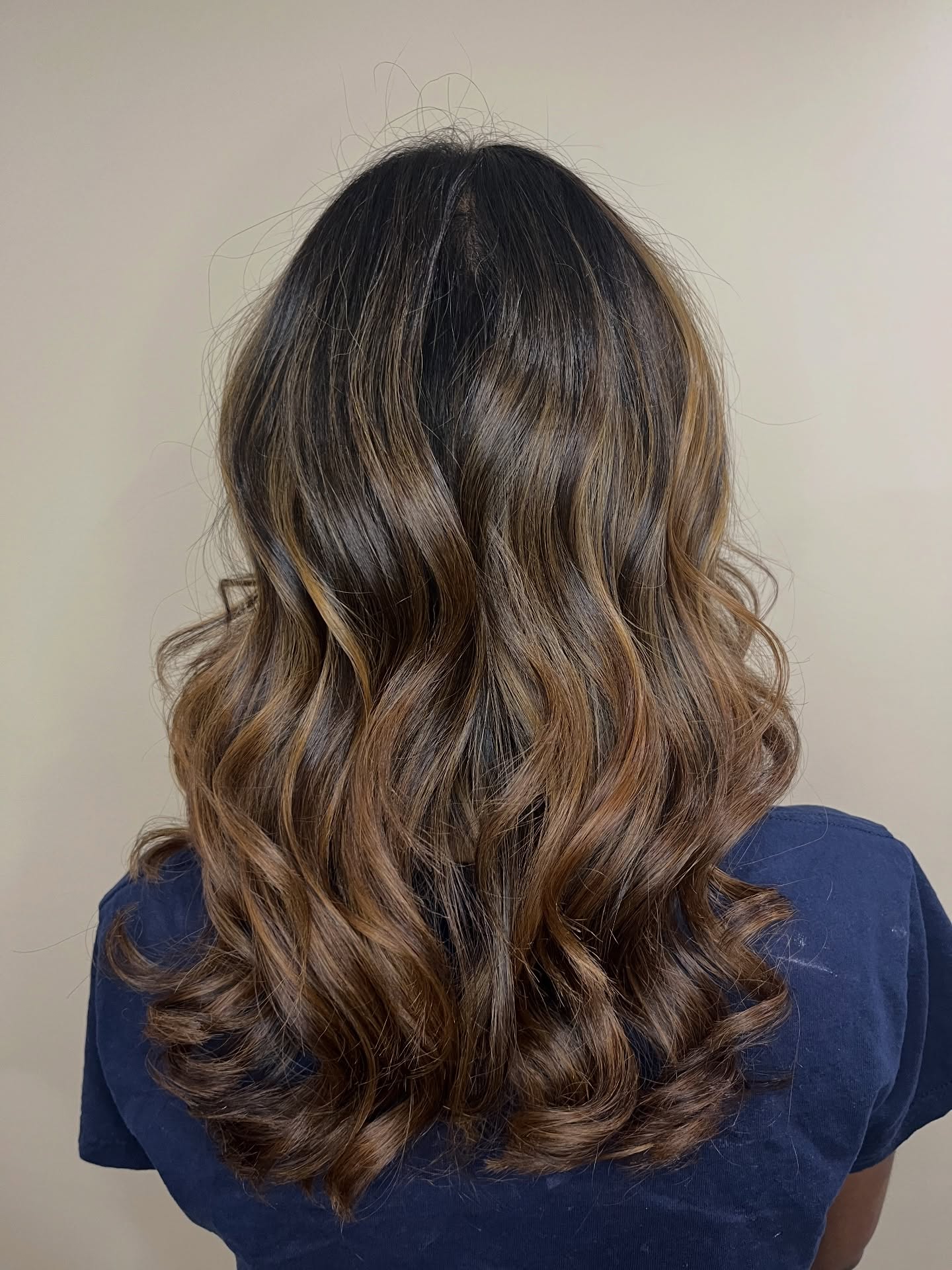Warm Auburn Waves with Luminous Highlights