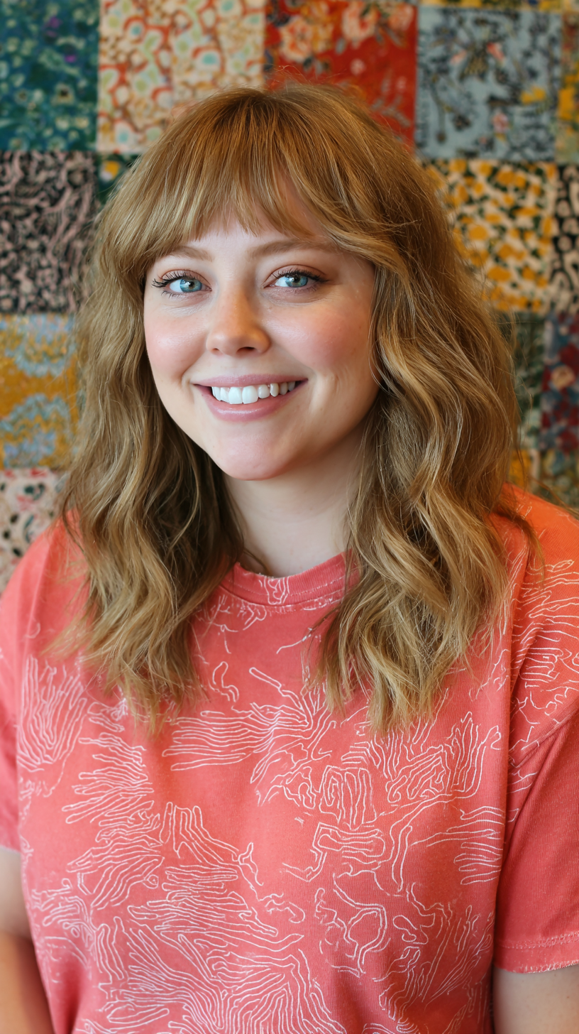 Soft Wavy Lob with Effortless French Bangs