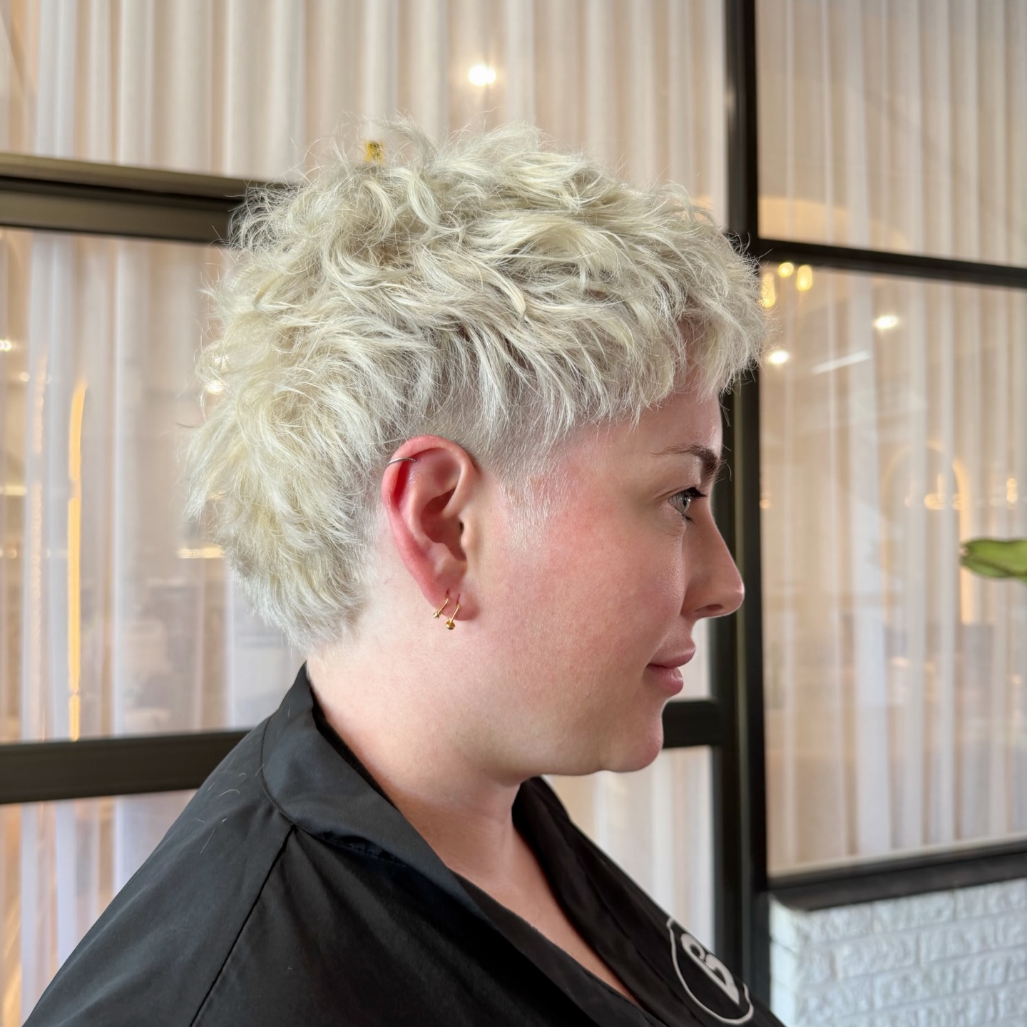 Playful Textured Curly Crop with Undercut