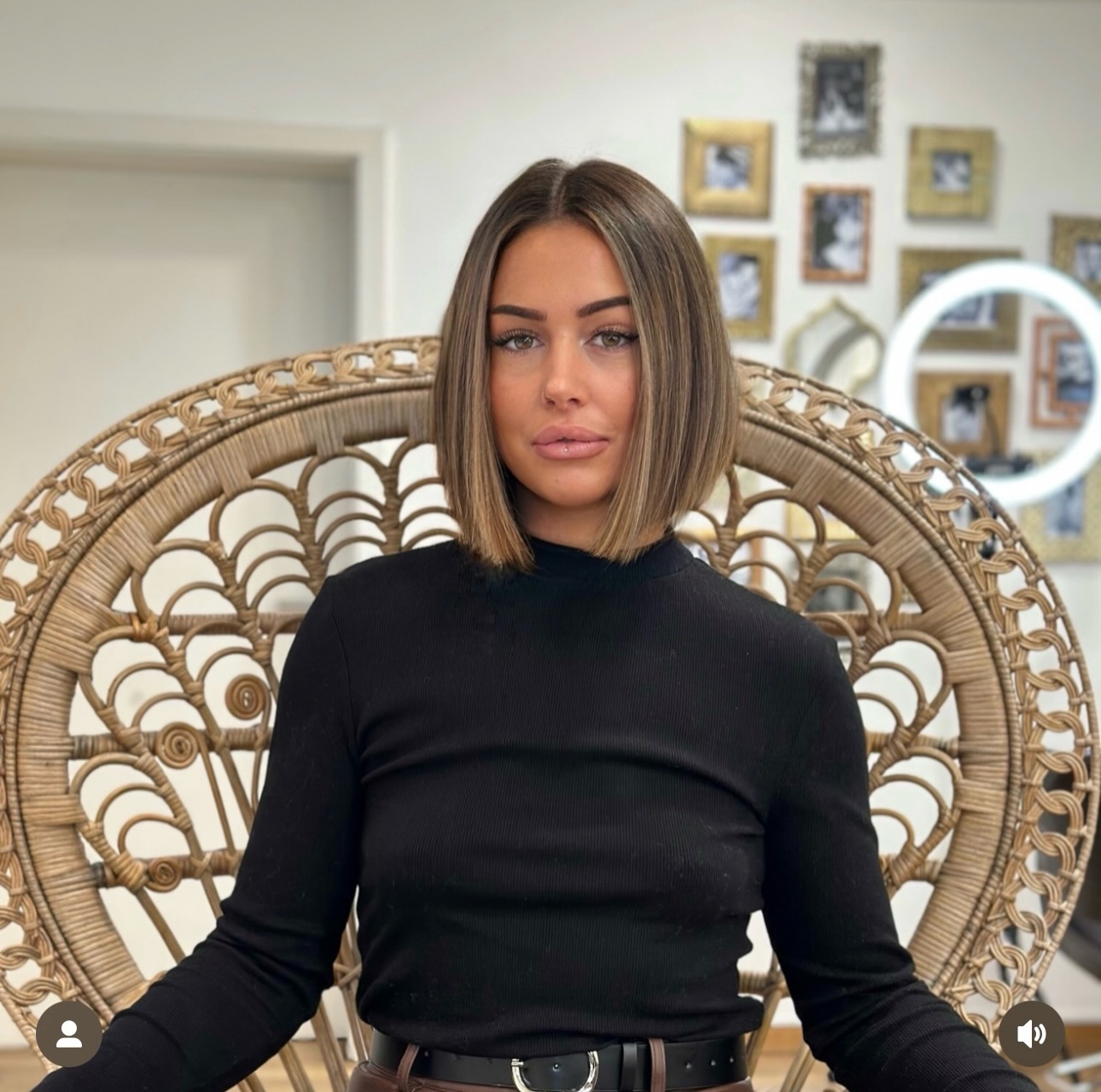 Sleek Blunt Bob with Subtle Caramel Highlights